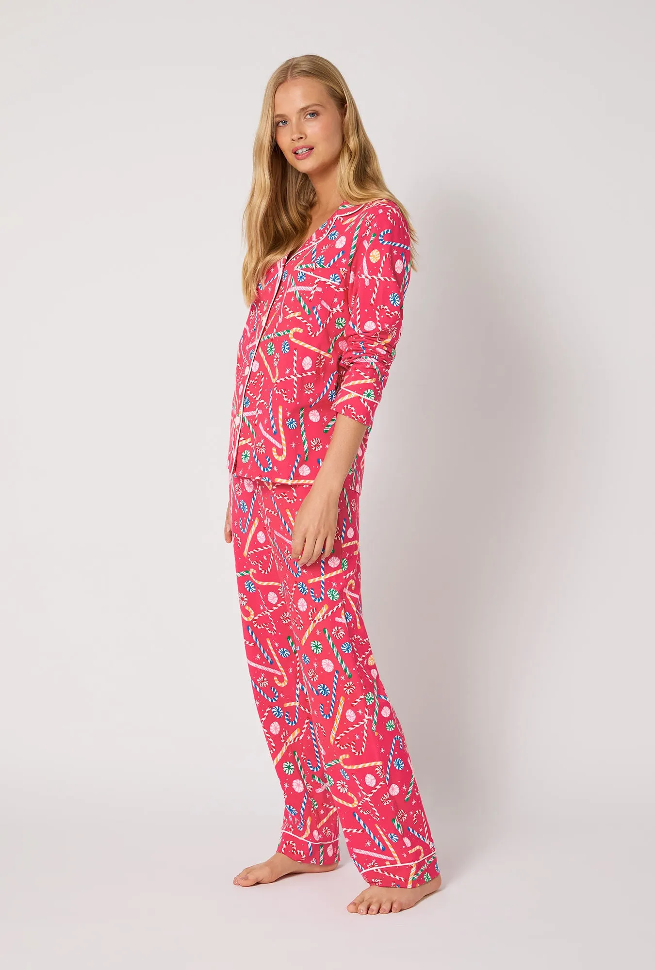 Peppermint Twist Long Sleeve Classic Stretch Jersey Pj Set sold by BedHead product image thumbnail 3