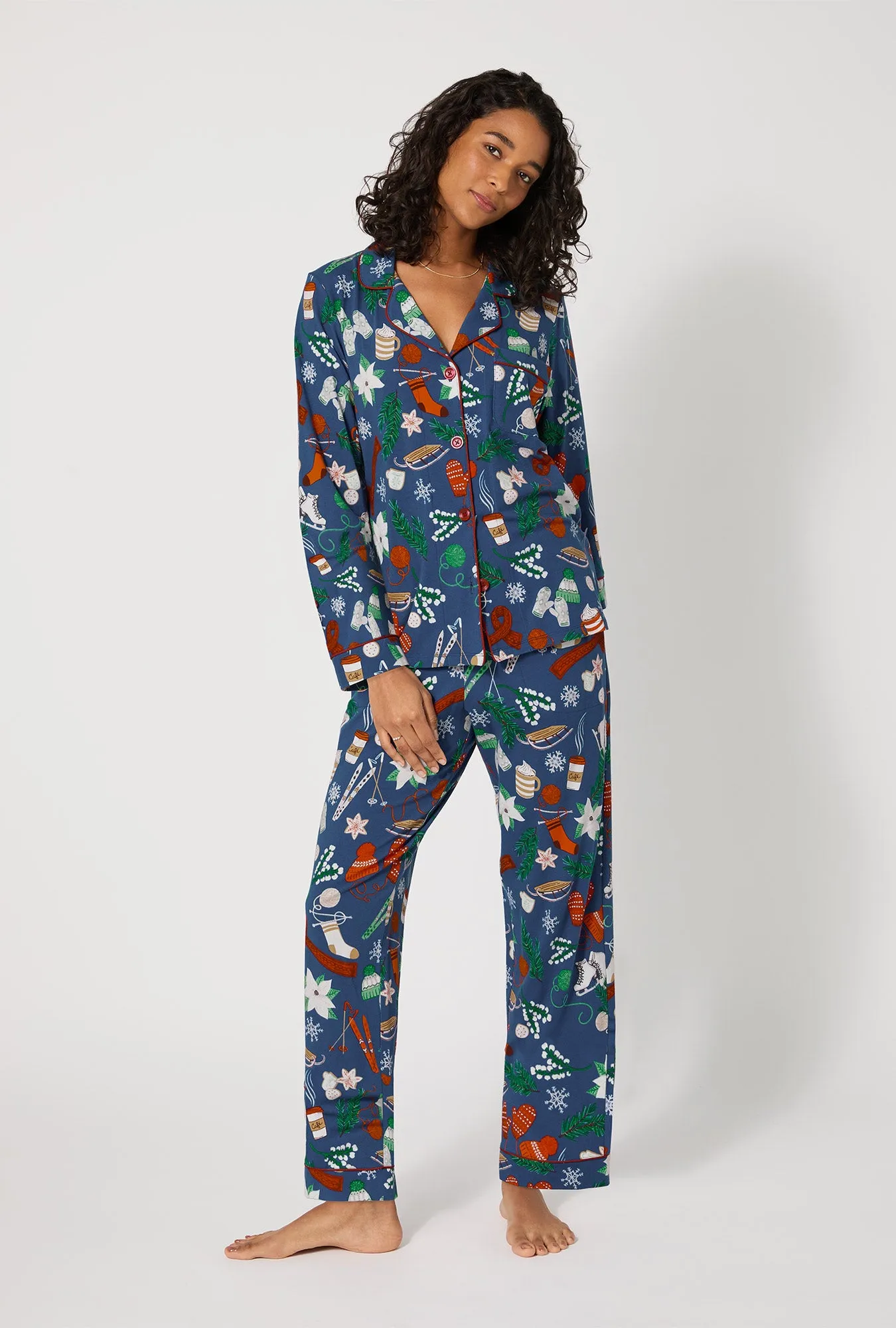 Winter Charm Long Sleeve Classic Stretch Jersey Pj Set sold by BedHead