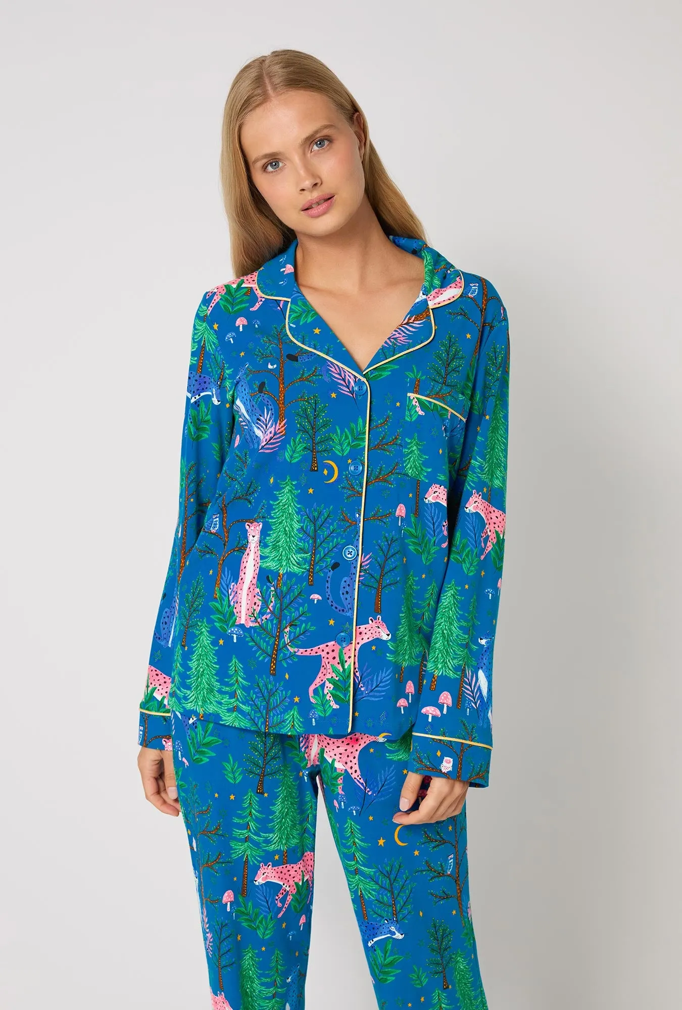 Midnight Forest Long Sleeve Classic Stretch Jersey Pj Set sold by BedHead product image thumbnail 4