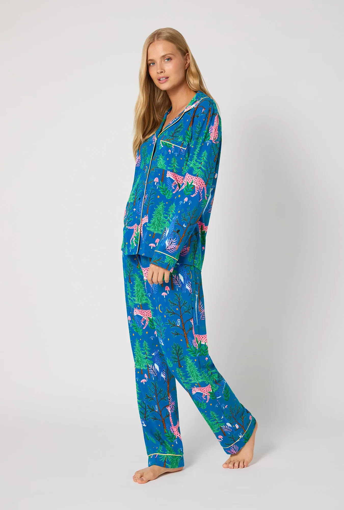 Midnight Forest Long Sleeve Classic Stretch Jersey Pj Set sold by BedHead product image thumbnail 2