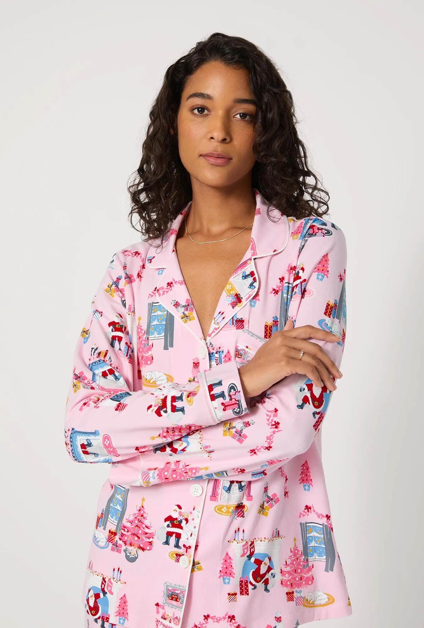 Must Be Santa Long Sleeve Classic Stretch Jersey Pj Set sold by BedHead