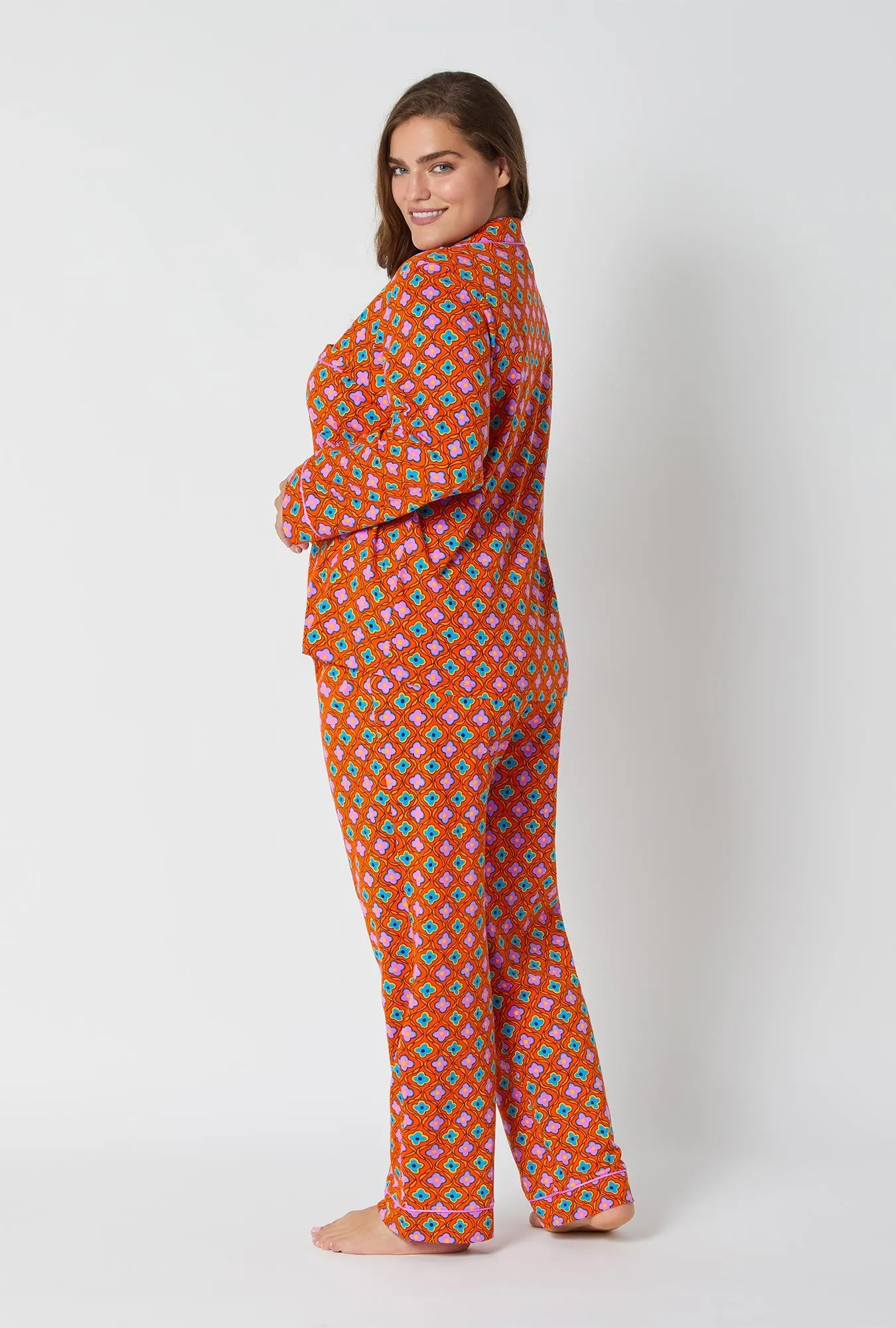 BedHead x Trina Turk Daisy Foulard Long Sleeve Classic Stretch Jersey Pj Set sold by BedHead product image thumbnail 5