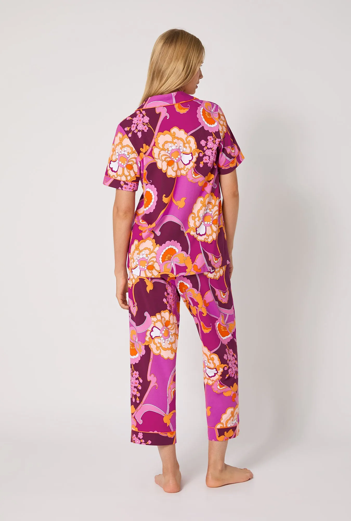 BedHead X Trina Turk Apache Plume Short Sleeve Classic Stretch Jersey Cropped Pj Set sold by BedHead product image thumbnail 3