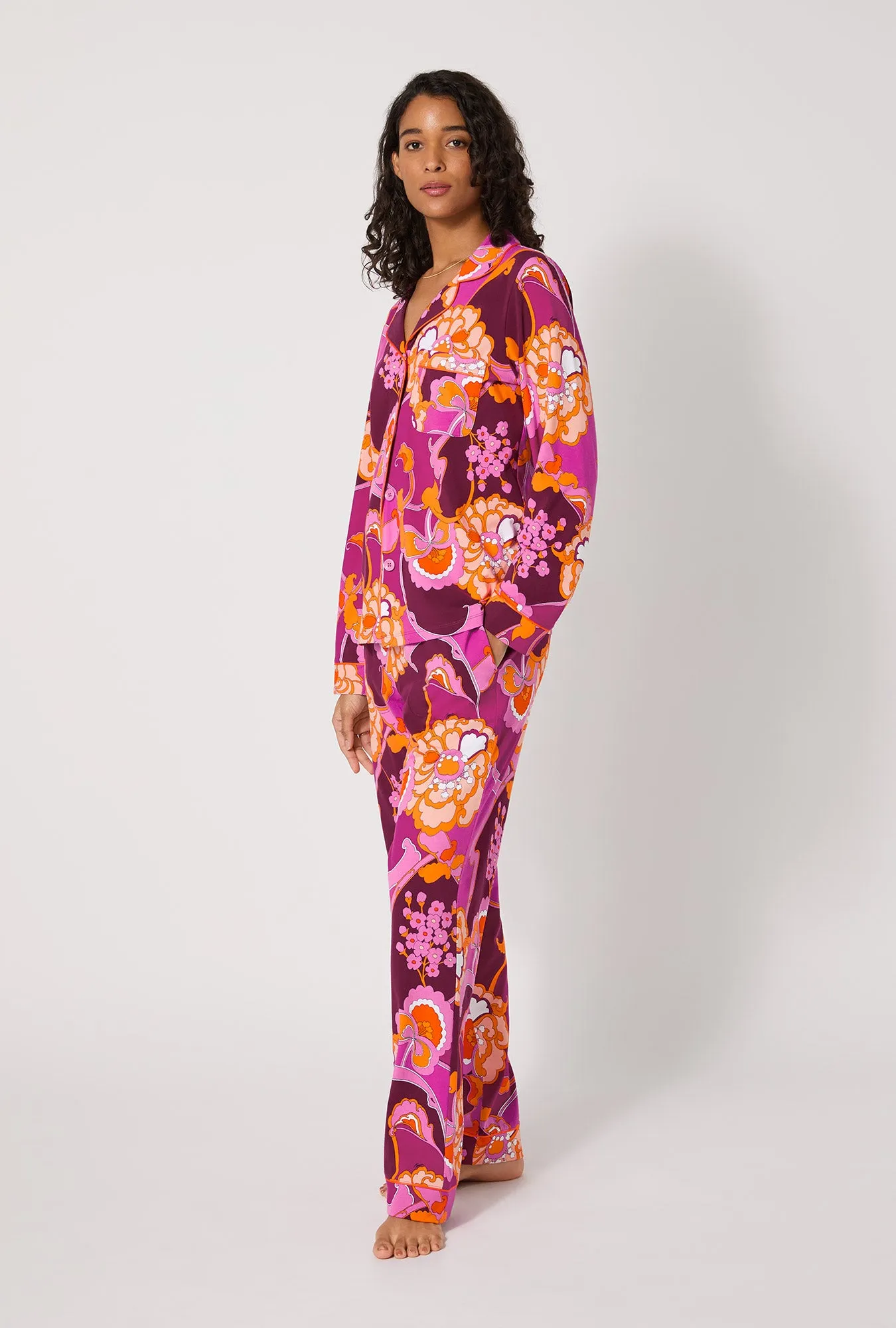 BedHead X Trina Turk Apache Plume Long Sleeve Classic Stretch Jersey Pj Set sold by BedHead product image thumbnail 2