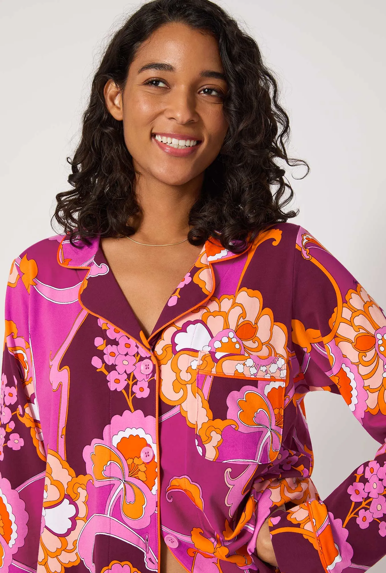 BedHead X Trina Turk Apache Plume Long Sleeve Classic Stretch Jersey Pj Set sold by BedHead product image thumbnail 4
