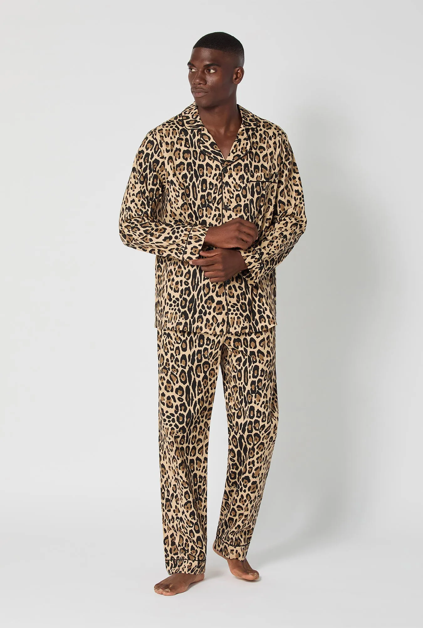 BedHead X Mr. Turk Jaguar Stripe Men's Long Sleeve Classic Woven Cotton Poplin Pj Set sold by BedHead