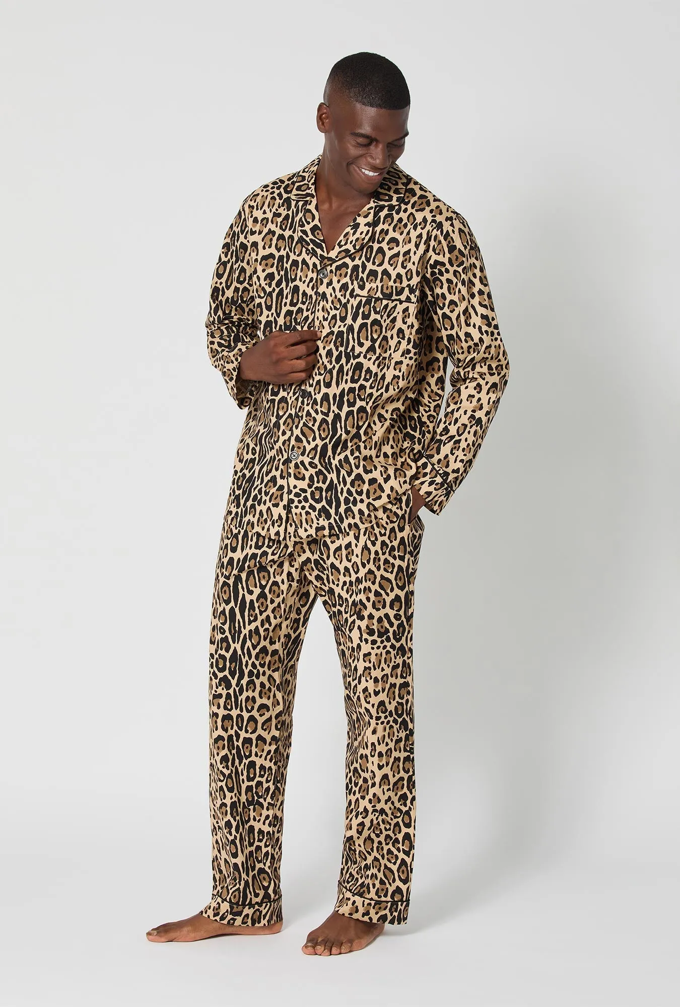 BedHead X Mr. Turk Jaguar Stripe Men's Long Sleeve Classic Woven Cotton Poplin Pj Set sold by BedHead product image thumbnail 2