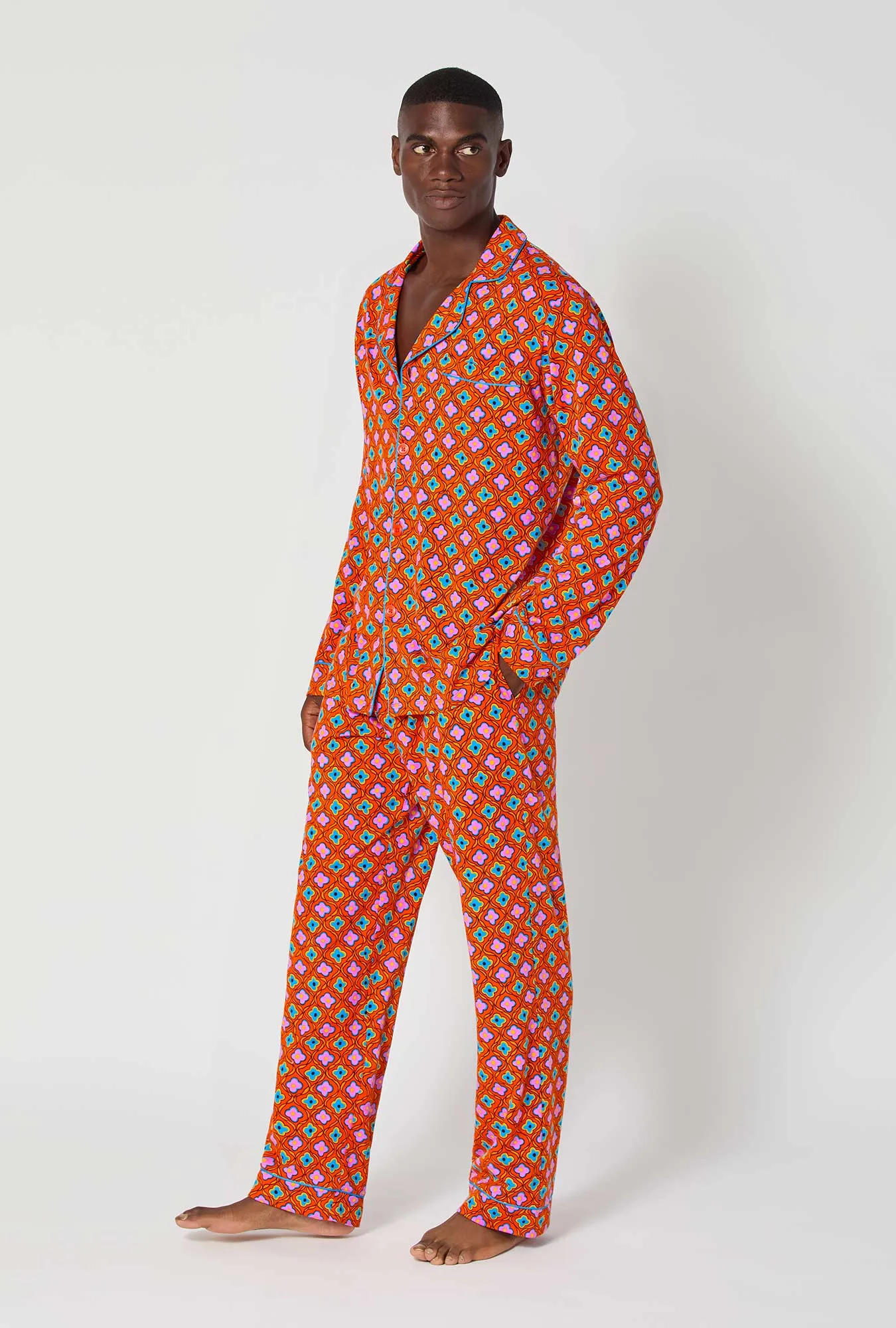 BedHead x Mr. Turk Daisy Foulard Men's Long Sleeve Classic Stretch Jersey Pj Set sold by BedHead product image thumbnail 2