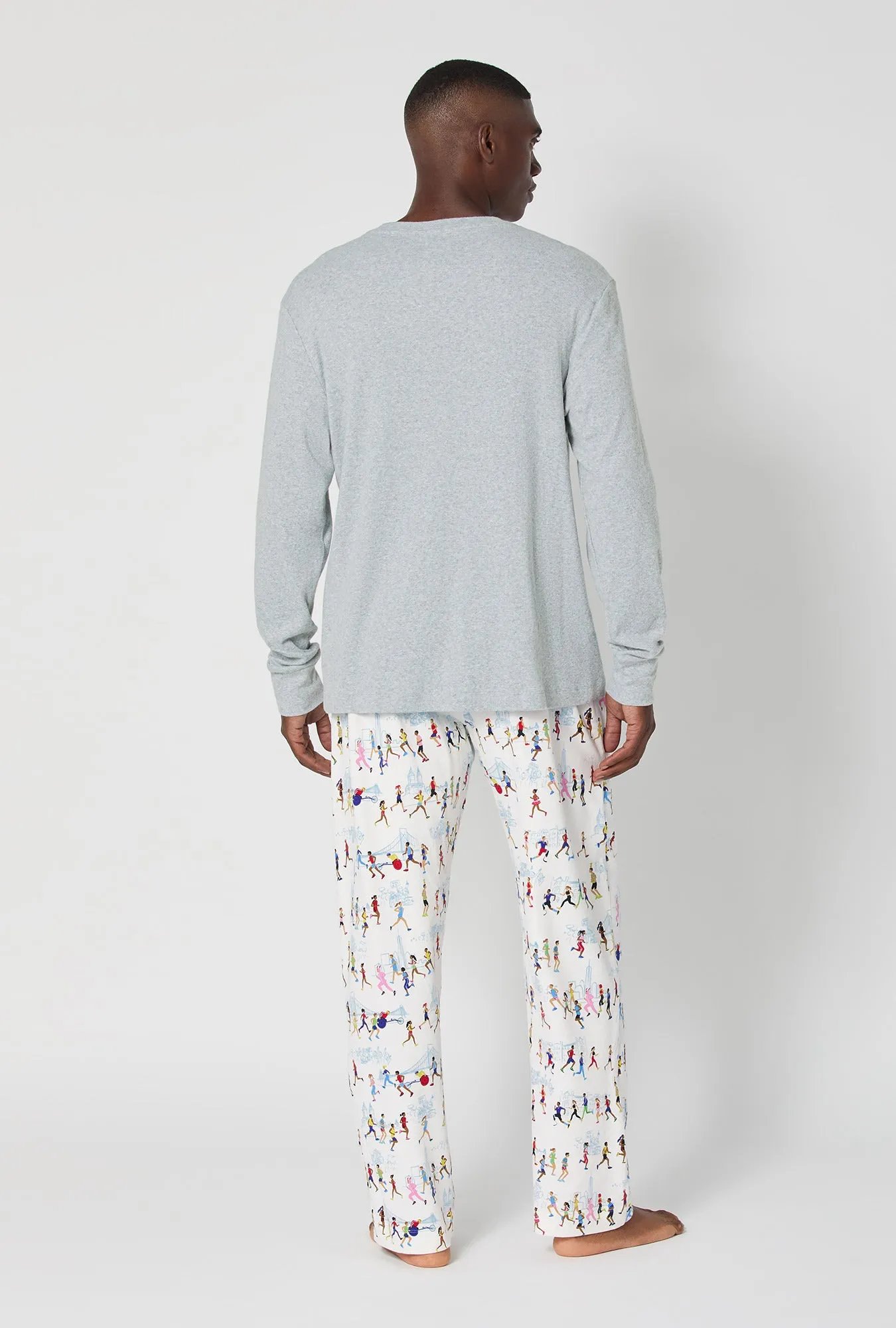 Run NYC Run Men's Long Sleeve Henley Stretch Jersey Pj Set sold by BedHead product image thumbnail 3