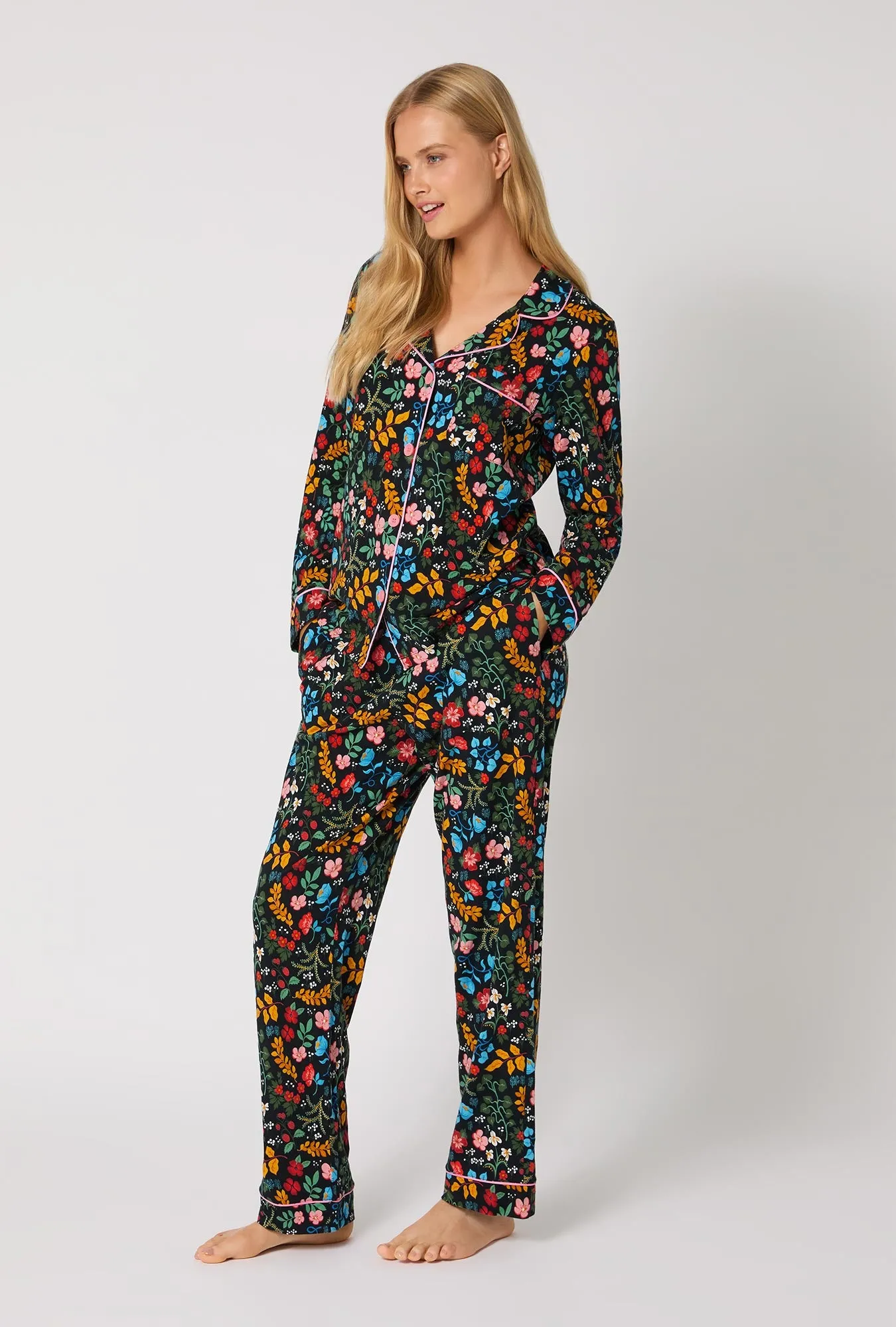 Winter Blooms Long Sleeve Classic Stretch Jersey Pj Set sold by BedHead product image thumbnail 4
