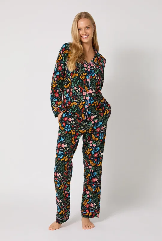 Winter Blooms Long Sleeve Classic Stretch Jersey Pj Set sold by BedHead