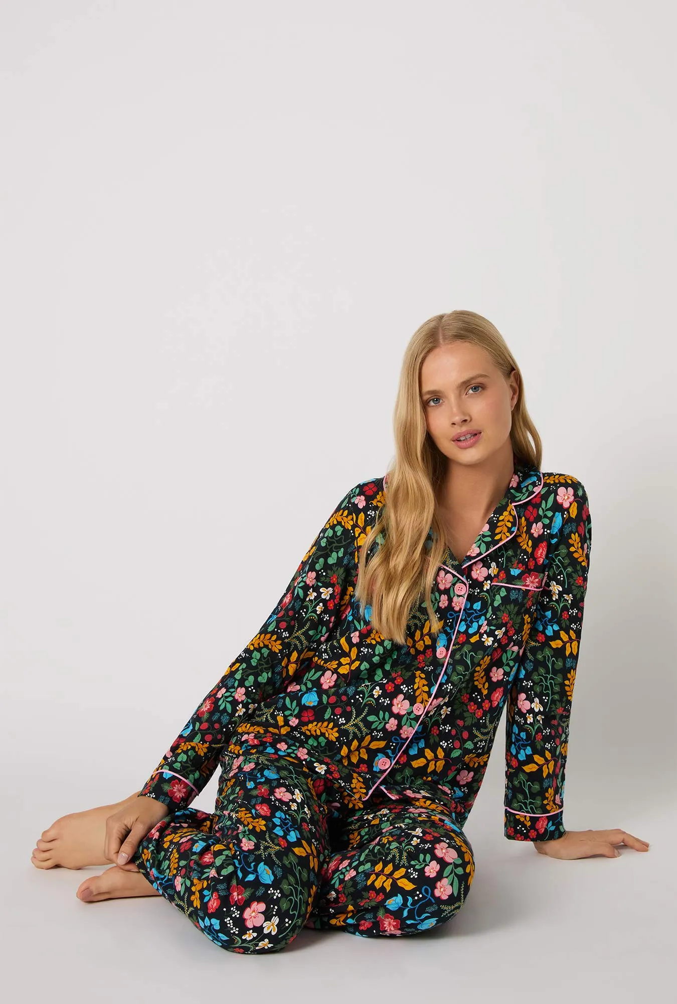 Winter Blooms Long Sleeve Classic Stretch Jersey Pj Set sold by BedHead product image thumbnail 2
