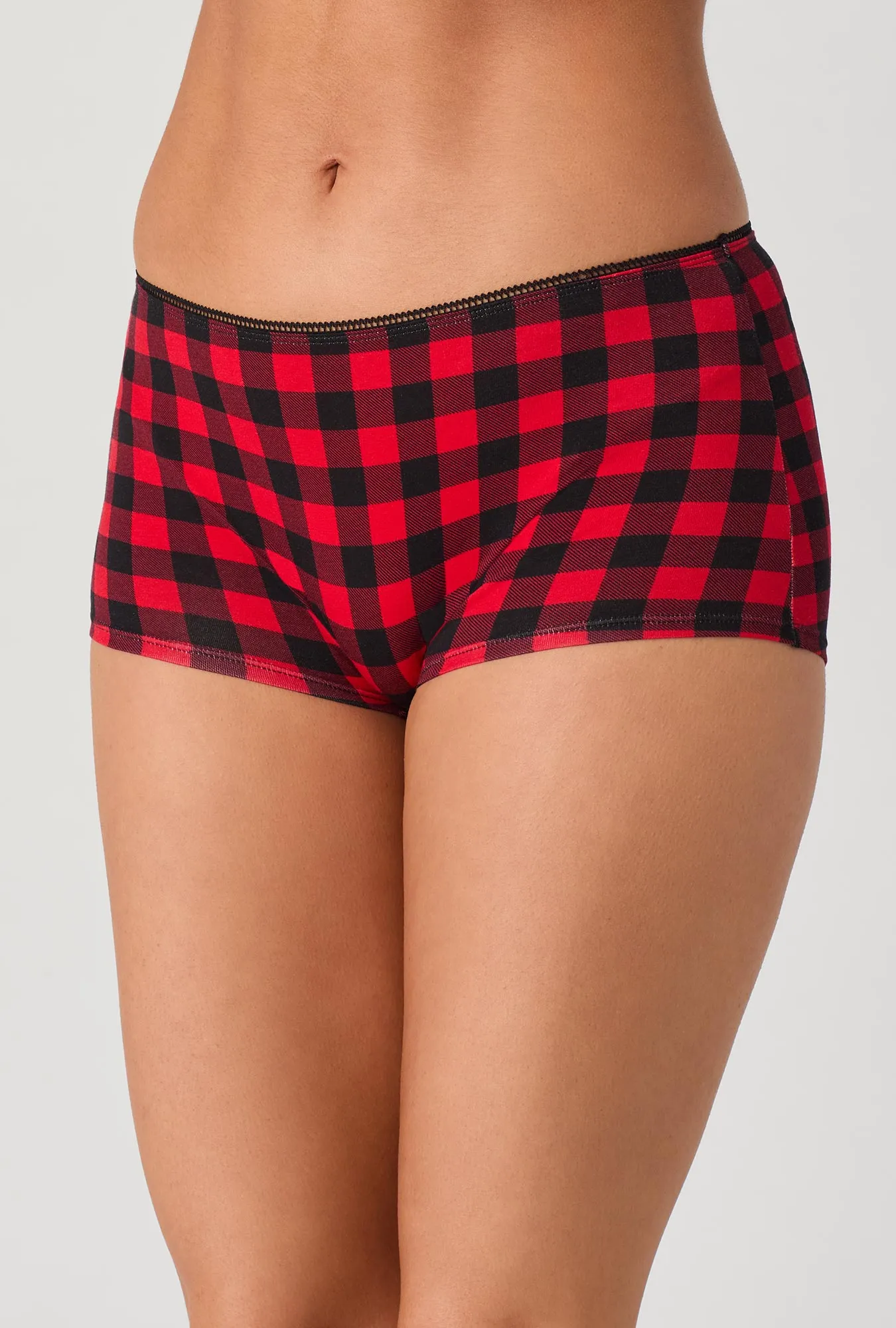 Buffalo Plaid Stretch Jersey Boyshort Underwear sold by BedHead product image thumbnail 3