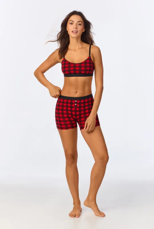 Buffalo Plaid Stretch Jersey Bralette sold by BedHead