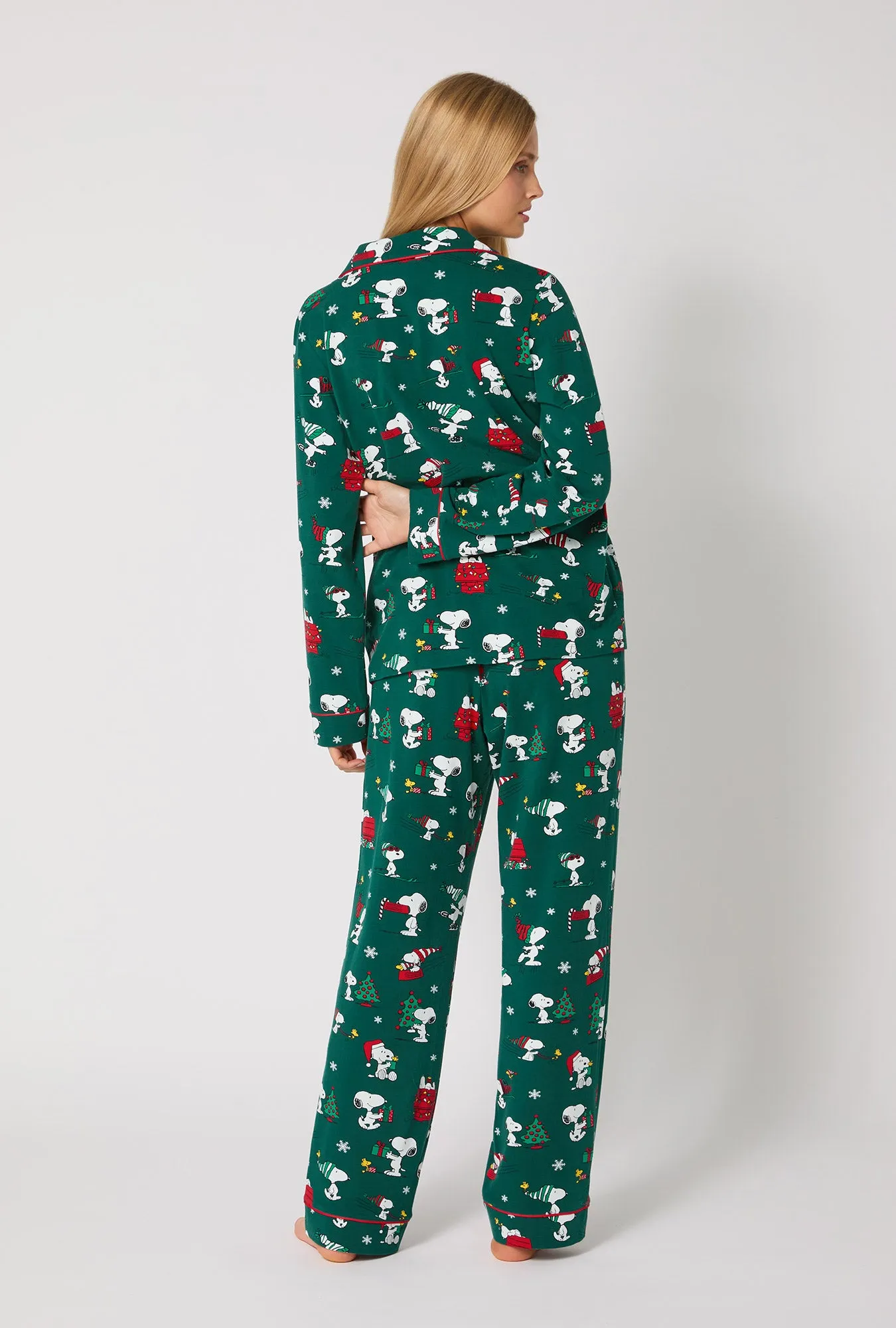 ®Snoopy's Holiday Fun Long Sleeve Classic Stretch Jersey Pj Set sold by BedHead product image thumbnail 4