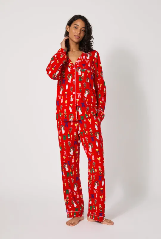 Festive Nutcracker Long Sleeve Classic Stretch Jersey Pj Set sold by BedHead