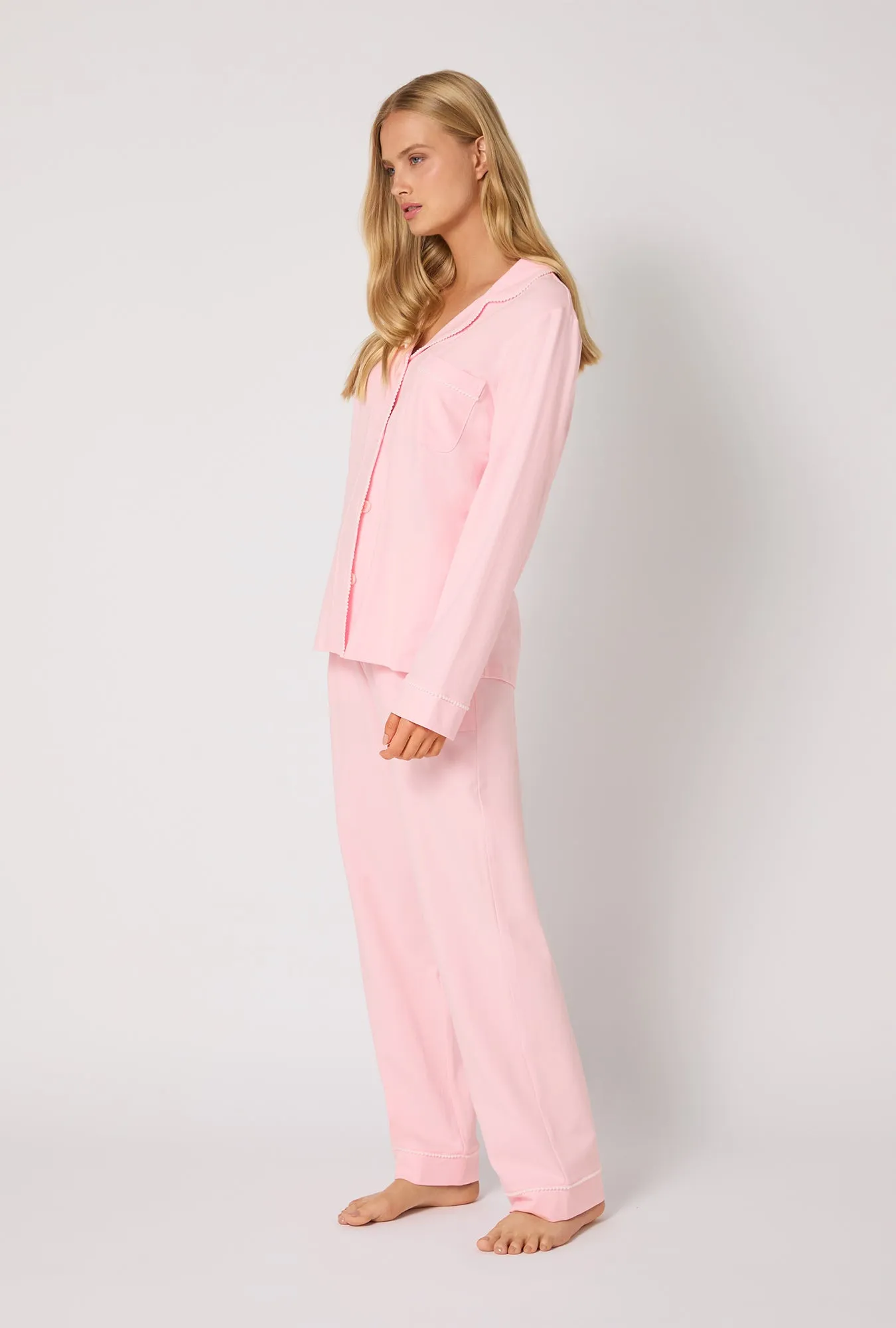 Pink Powder Long Sleeve Classic Stretch Jersey Pj Set sold by BedHead product image thumbnail 3
