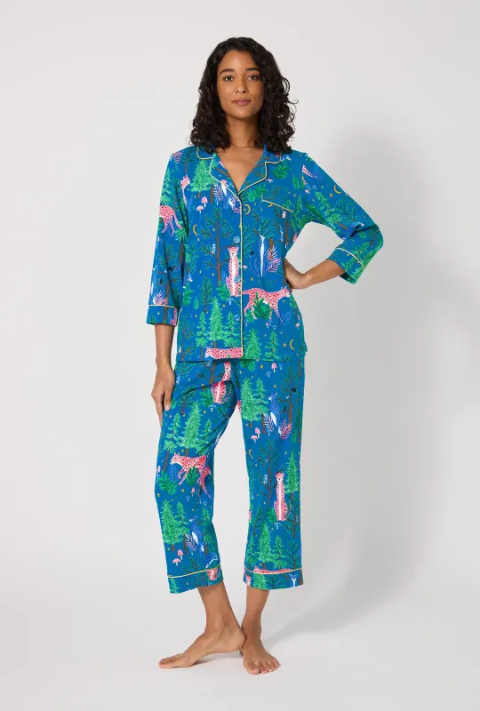Midnight Forest 3/4 Sleeve Classic Stretch Jersey Cropped Pj Set sold by BedHead