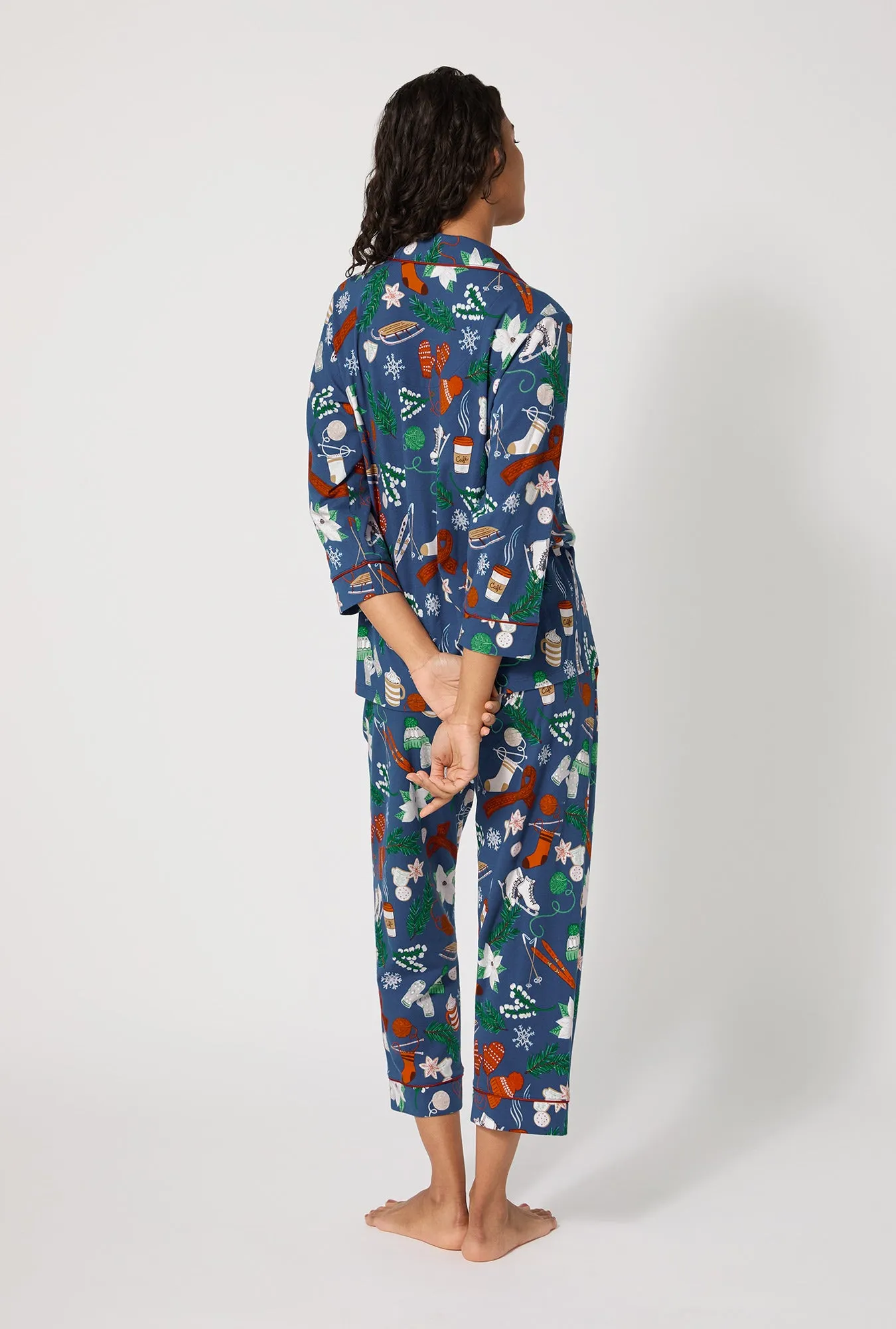 Winter Charm 3/4 Sleeve Classic Stretch Jersey Cropped Pj Set sold by BedHead product image thumbnail 3