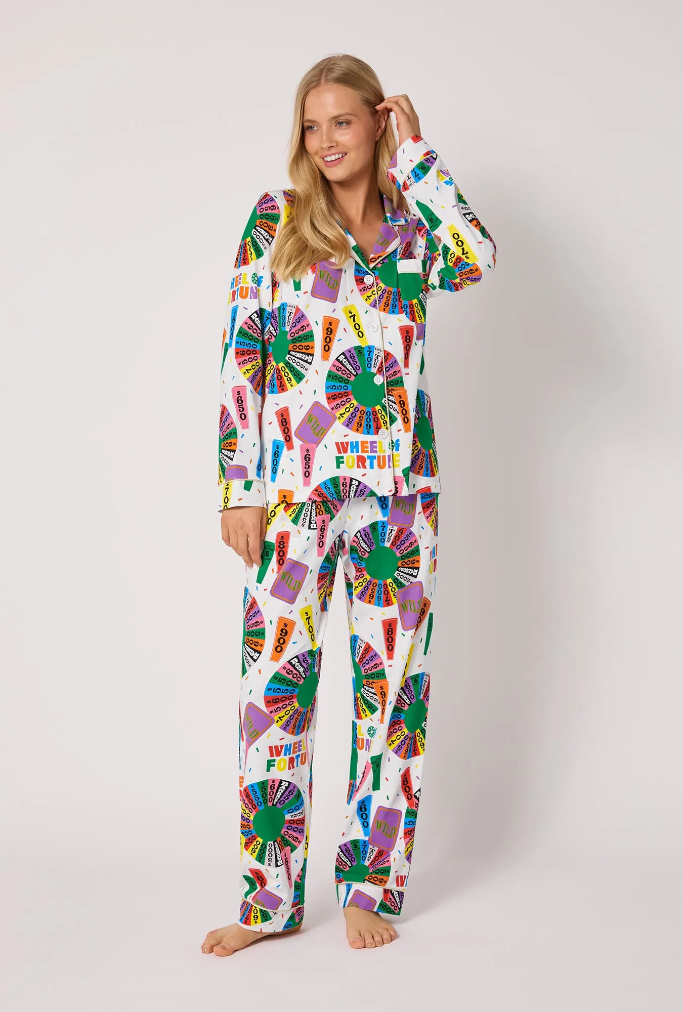 Wheel Of Fortune Long Sleeve Classic Stretch Jersey Pj Set sold by BedHead product image thumbnail 2