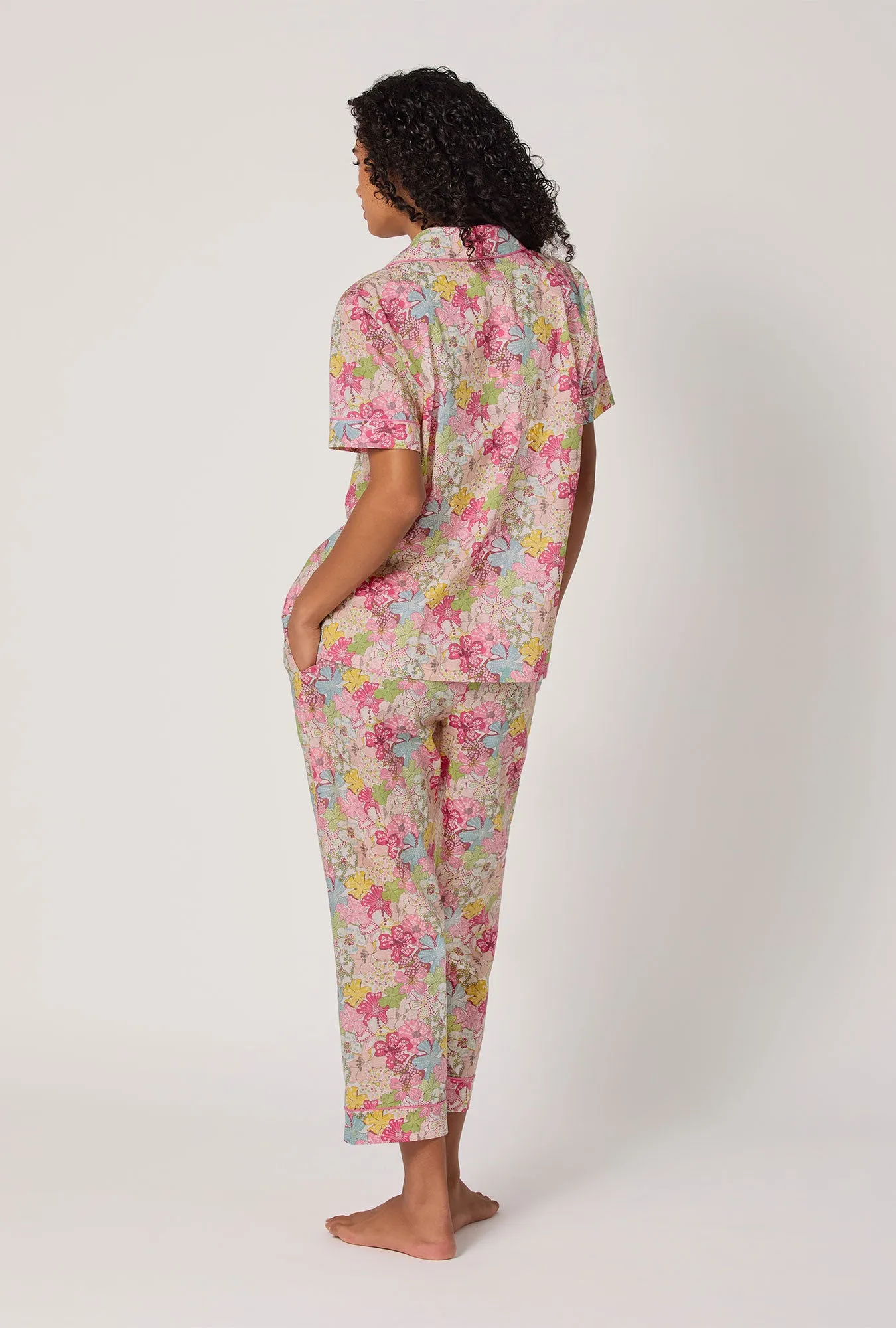 Mauvey Short Sleeve Classic Woven Tana Lawn® Cropped Pj Set Made With Liberty Fabric sold by BedHead product image thumbnail 3