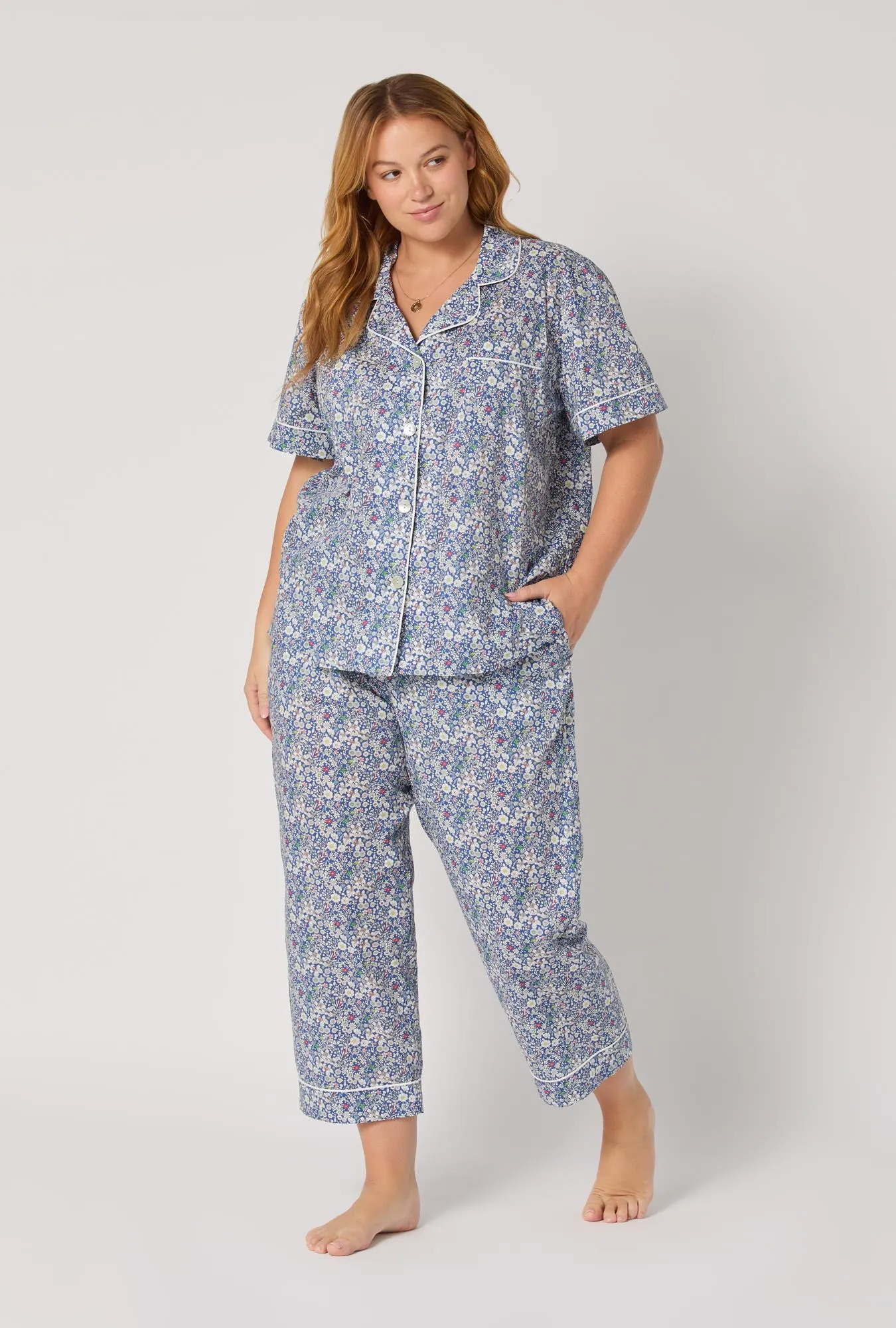 June's Meadow Short Sleeve Classic Woven Tana Lawn® Cropped Pj Set Made With Liberty Fabric sold by BedHead product image thumbnail 5