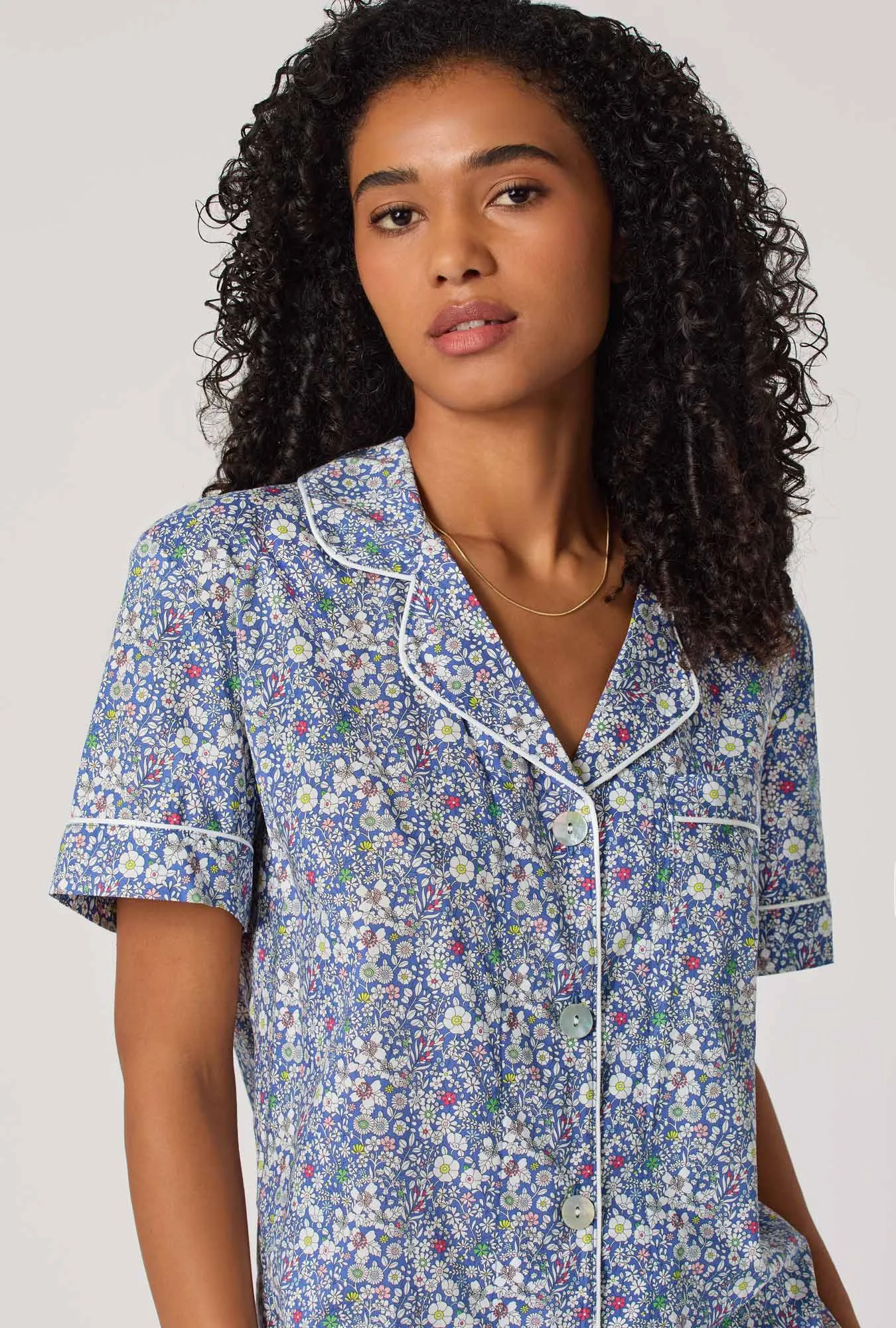 June's Meadow Short Sleeve Classic Woven Tana Lawn® Cropped Pj Set Made With Liberty Fabric sold by BedHead product image thumbnail 2