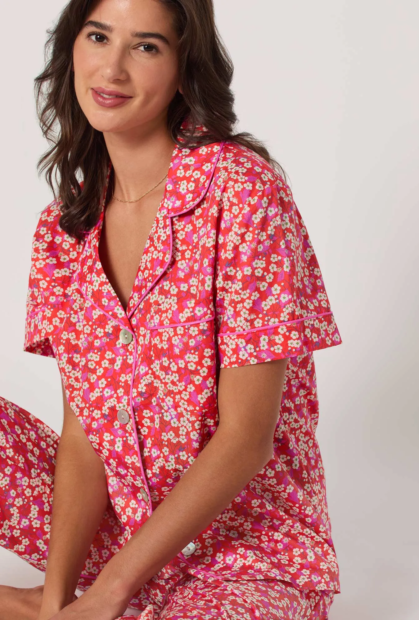 Mitsi Short Sleeve Classic Woven Tana Lawn® Cropped Pj Set Made With Liberty Fabric sold by BedHead product image thumbnail 4