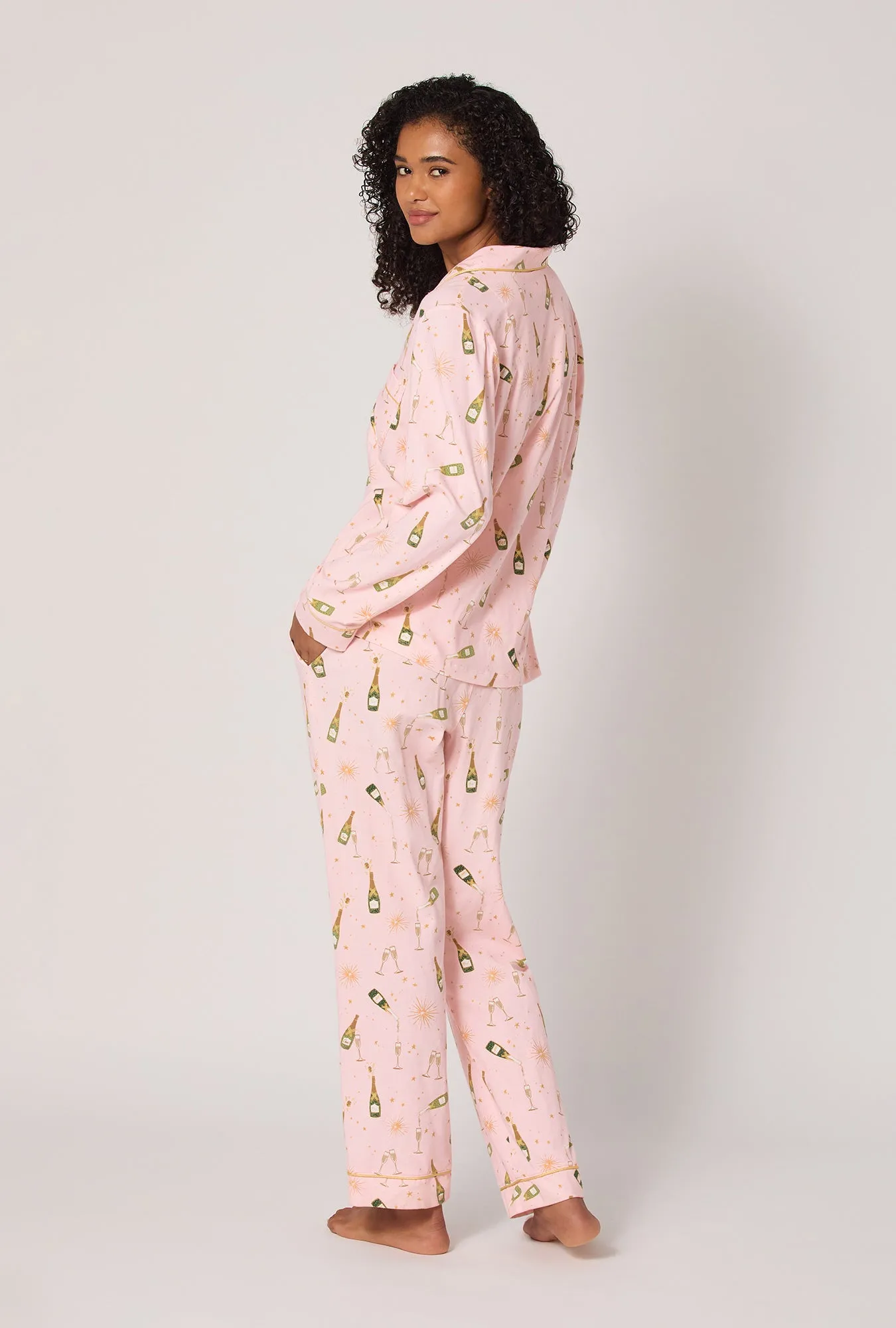 Pop Fizz Clink Long Sleeve Classic Stretch Jersey Pj Set sold by BedHead product image thumbnail 3