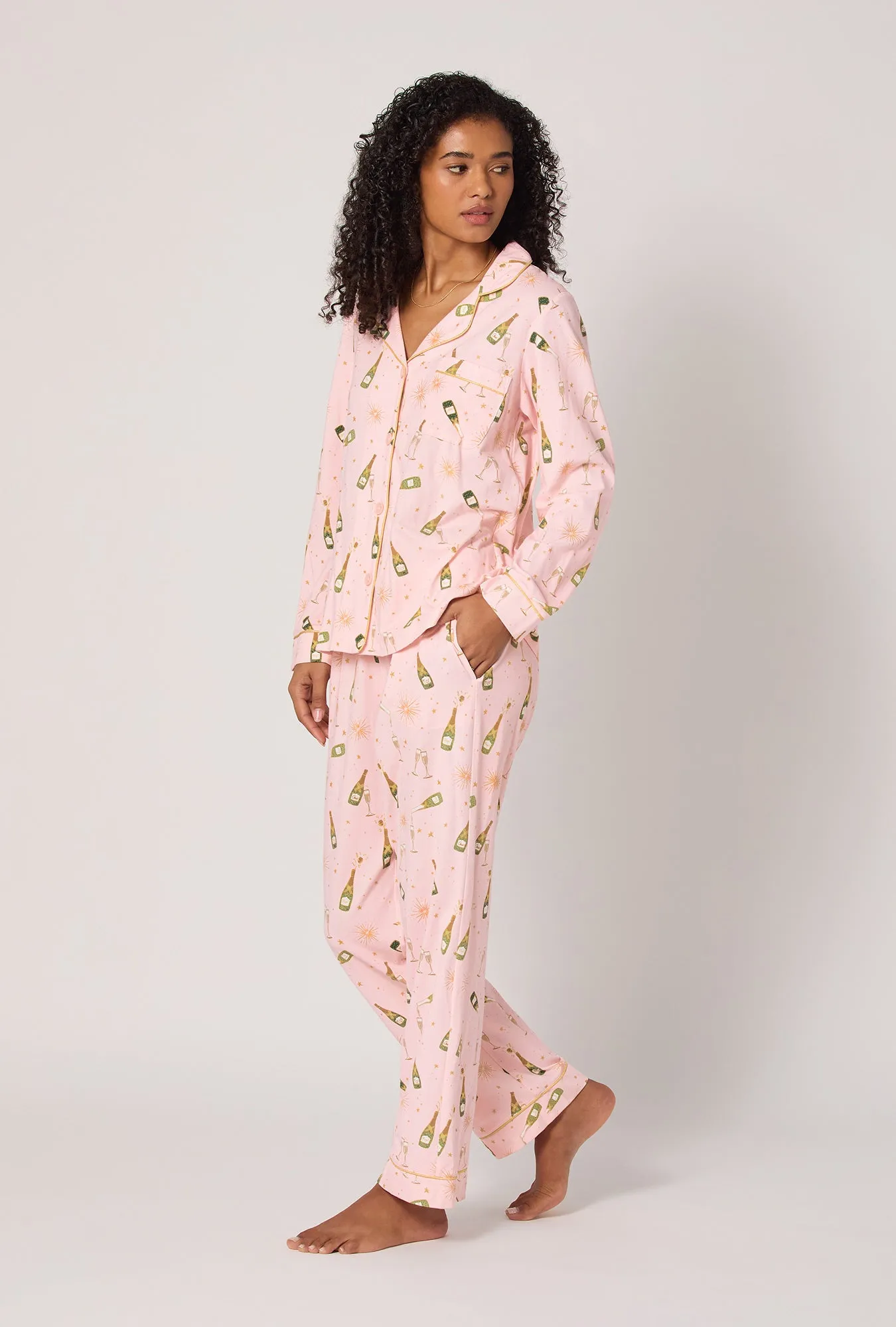 Pop Fizz Clink Long Sleeve Classic Stretch Jersey Pj Set sold by BedHead product image thumbnail 2