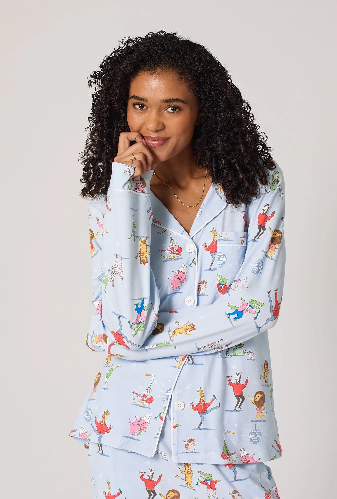 Till The Ball Drops Long Sleeve Classic Stretch Jersey Pj Set sold by BedHead product image thumbnail 3