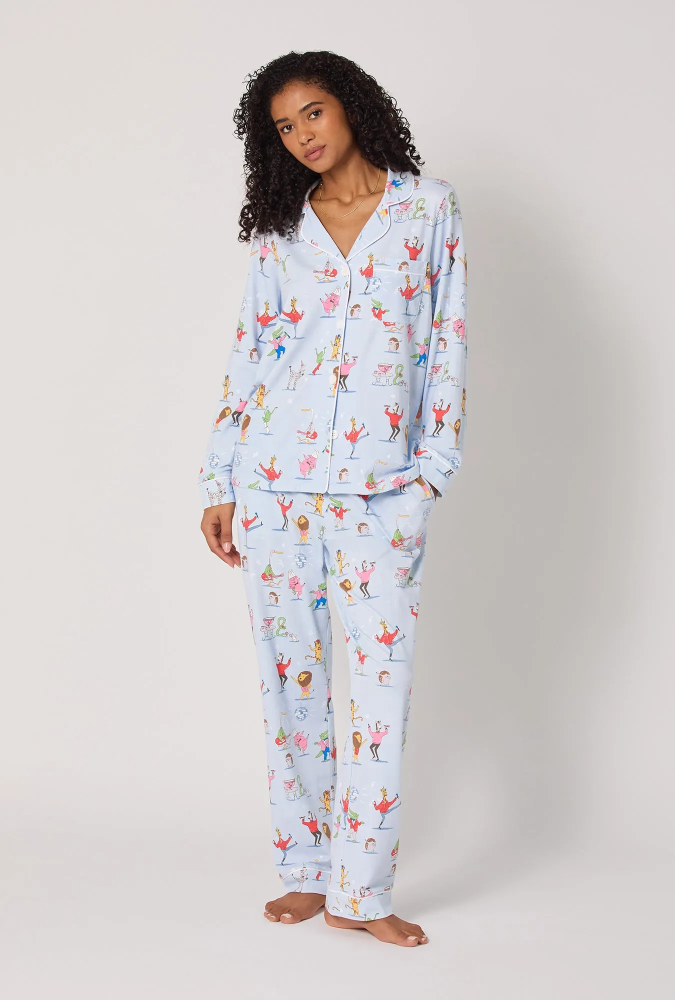Till The Ball Drops Long Sleeve Classic Stretch Jersey Pj Set sold by BedHead