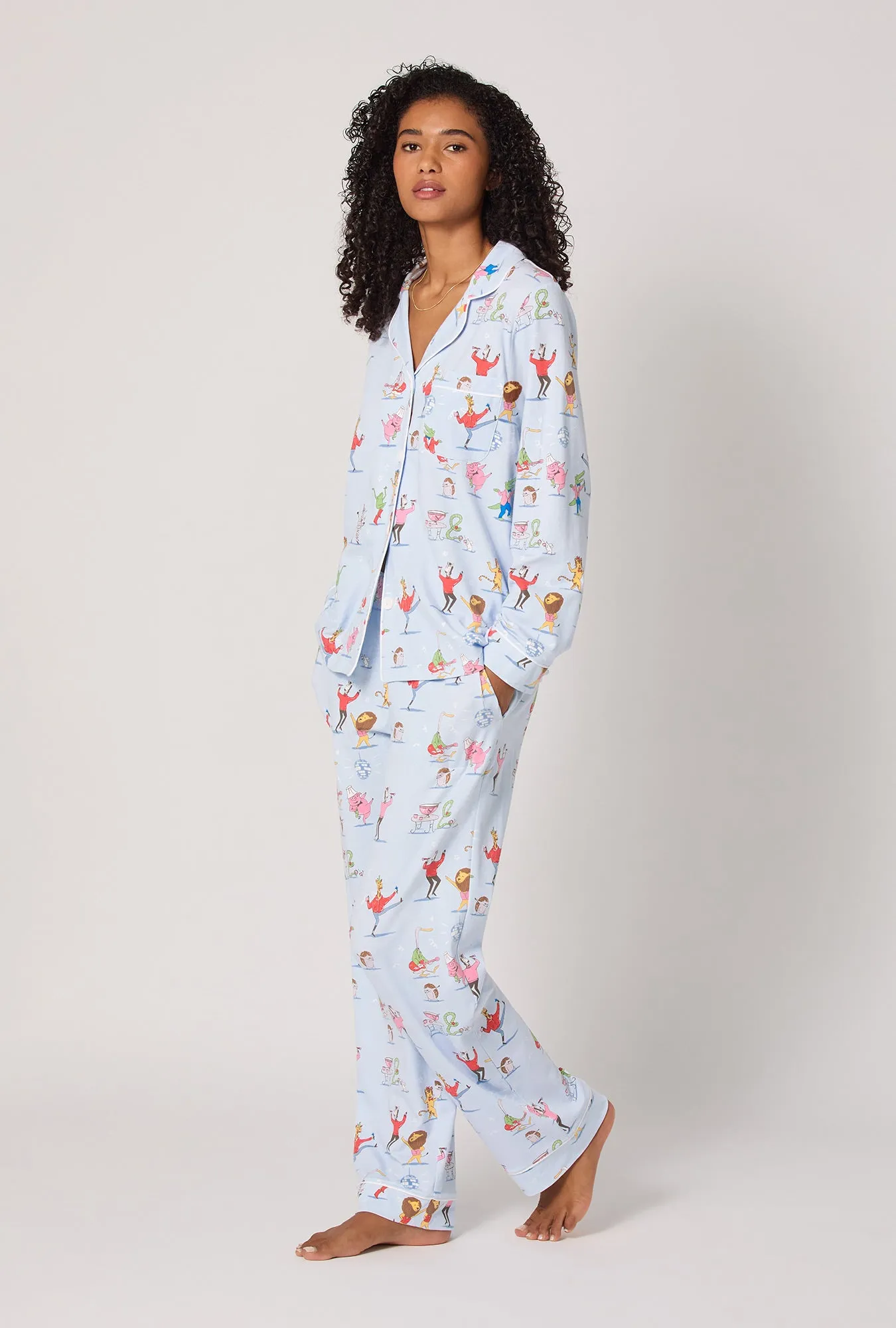 Till The Ball Drops Long Sleeve Classic Stretch Jersey Pj Set sold by BedHead product image thumbnail 2