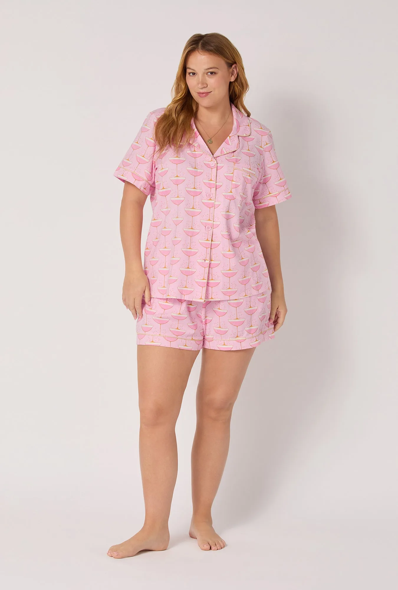 Champagne Coupe Short Sleeve Classic Shorty Stretch Jersey Pj Set sold by BedHead product image thumbnail 5