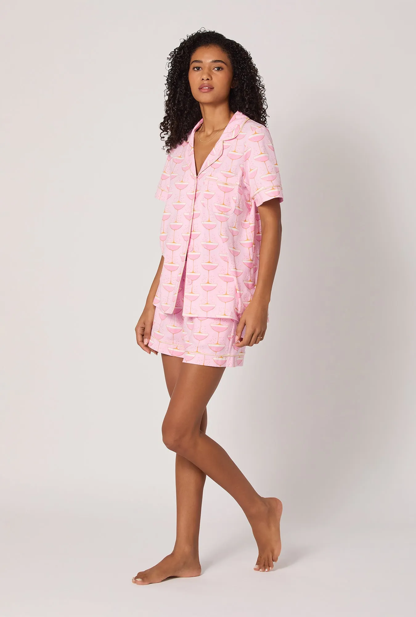 Champagne Coupe Short Sleeve Classic Shorty Stretch Jersey Pj Set sold by BedHead product image thumbnail 2