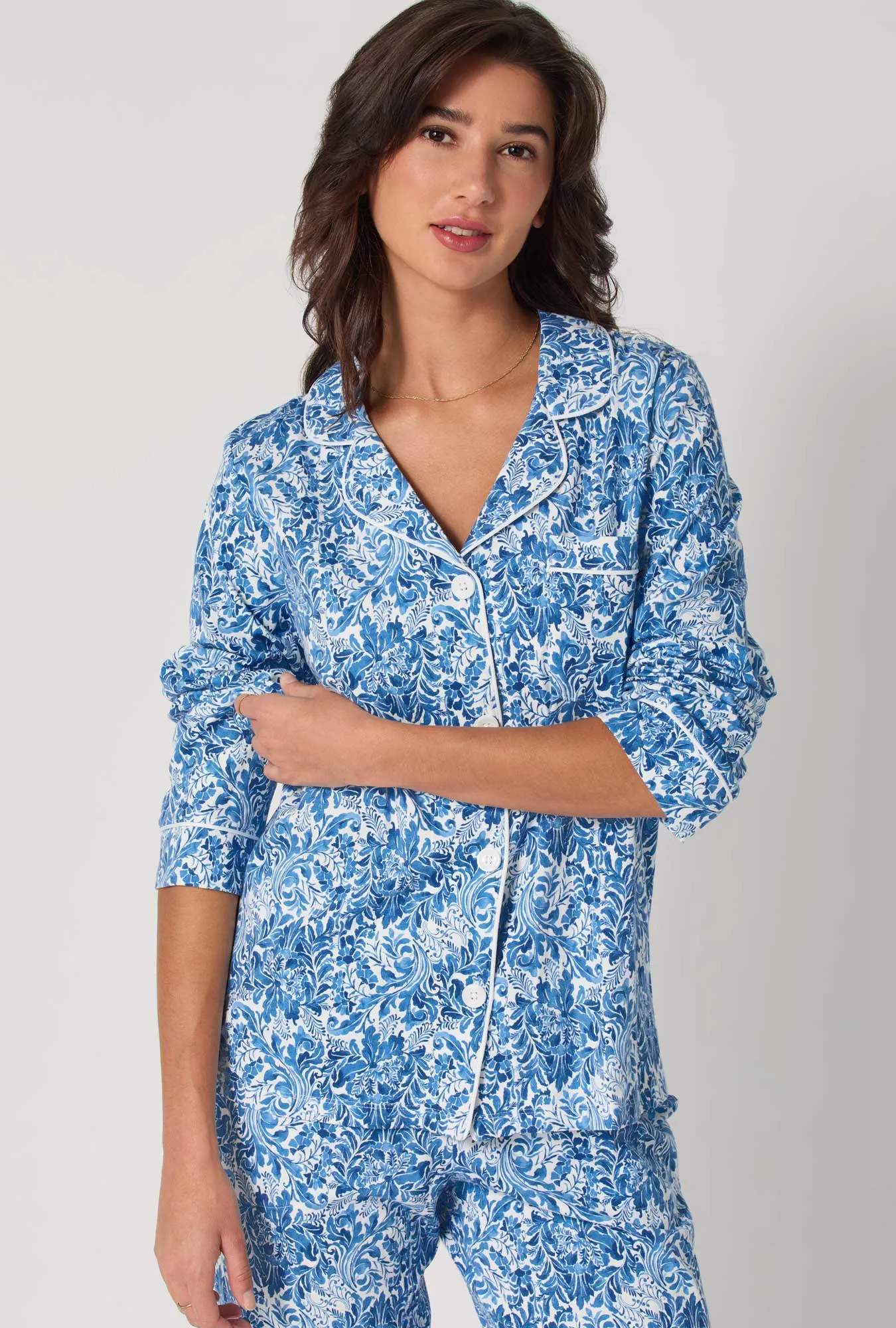 Dreamy Damask Long Sleeve Classic Stretch Jersey Pj Set sold by BedHead product image thumbnail 4