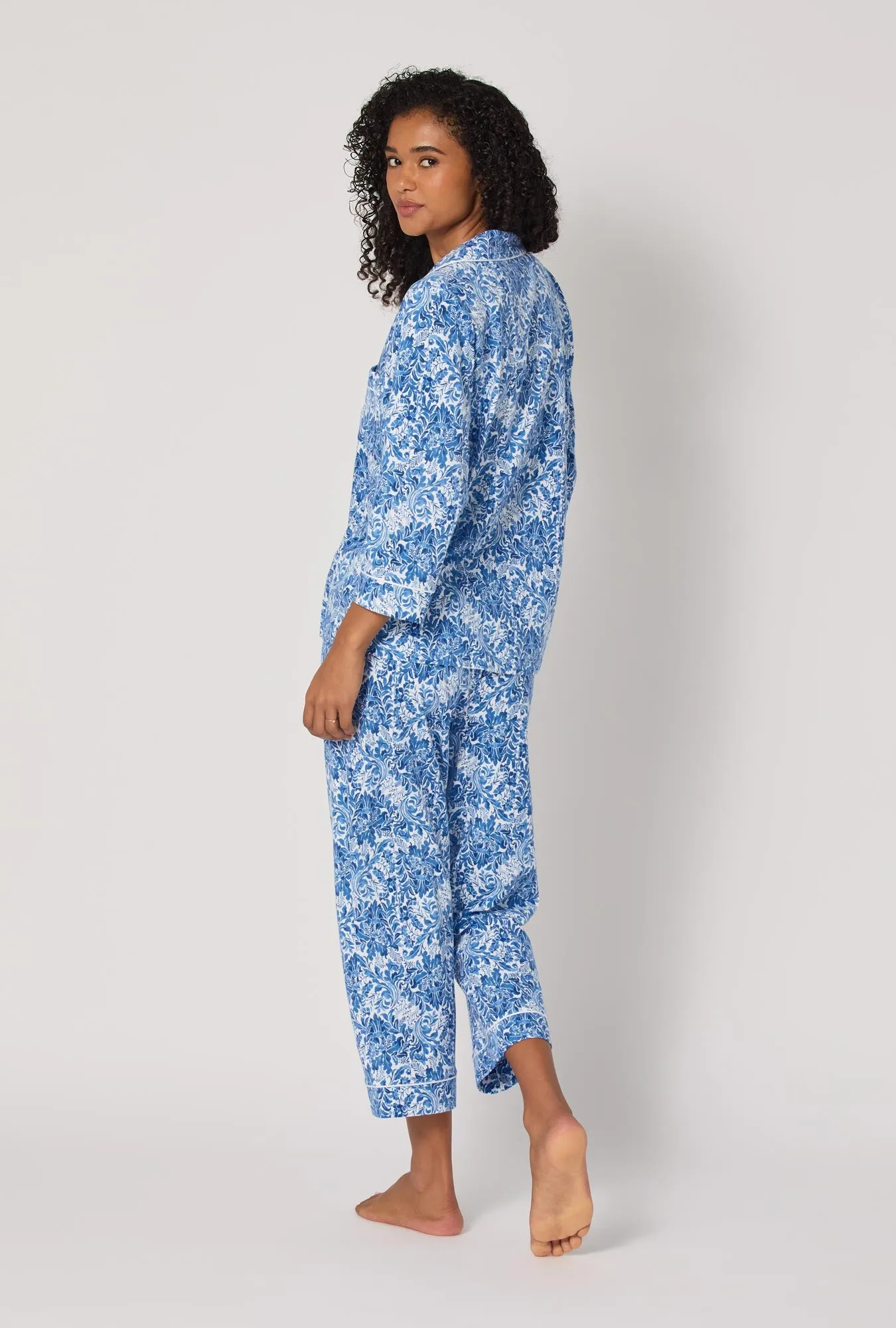 Dreamy Damask 3/4 Sleeve Classic Stretch Jersey Cropped Pj Set sold by BedHead product image thumbnail 4
