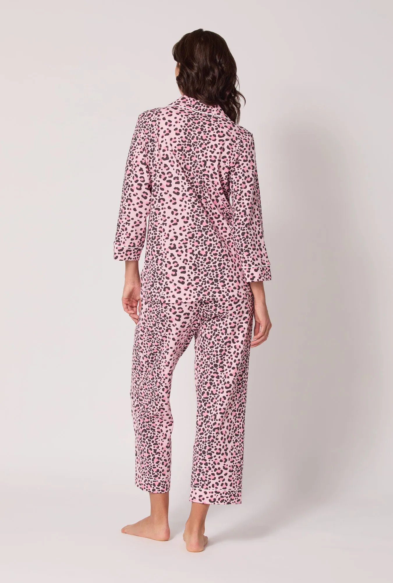 Purr-fect Spots 3/4 Sleeve Classic Stretch Jersey Cropped Pj Set sold by BedHead product image thumbnail 3