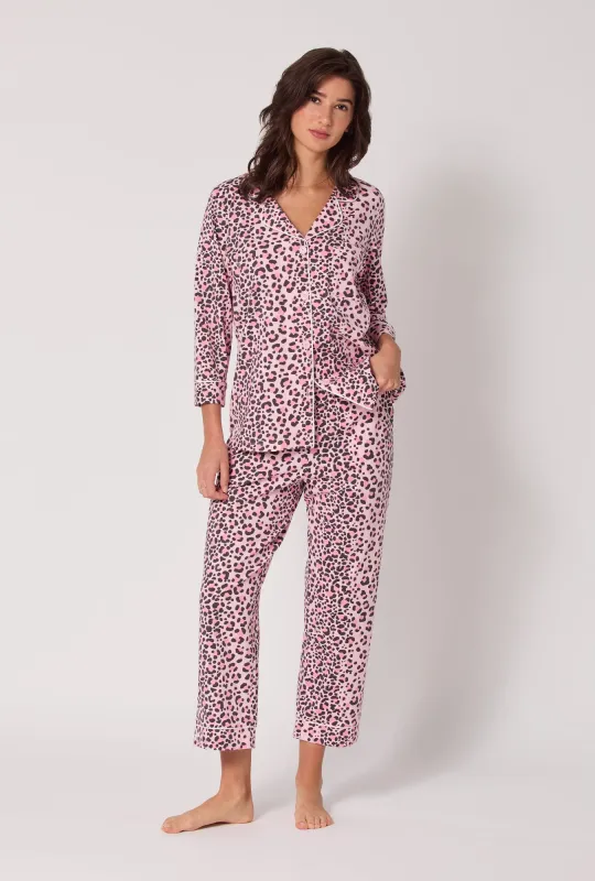 Purr-fect Spots 3/4 Sleeve Classic Stretch Jersey Cropped Pj Set sold by BedHead