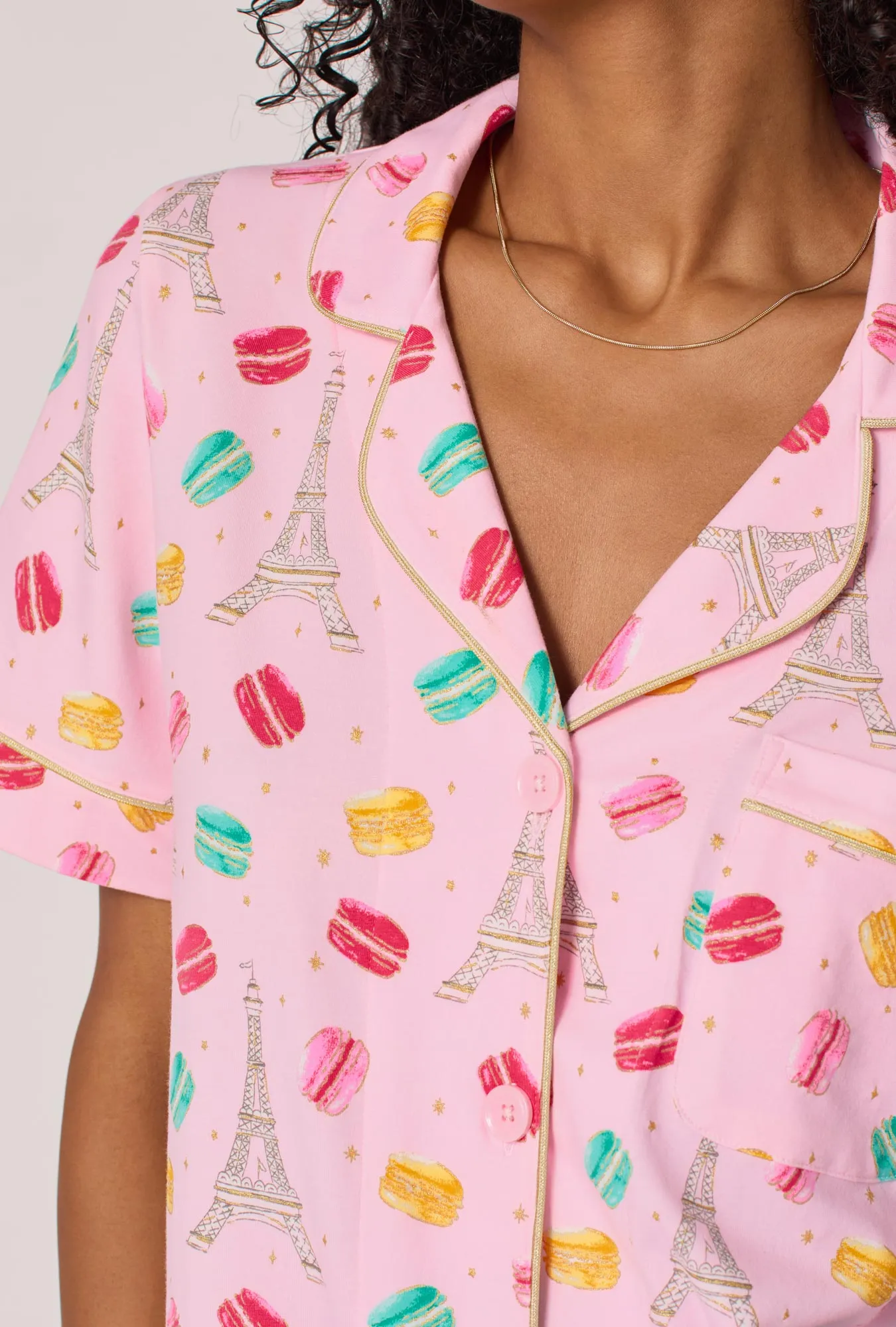 Eiffel For You Short Sleeve Classic Shorty Stretch Jersey Pj Set sold by BedHead product image thumbnail 5