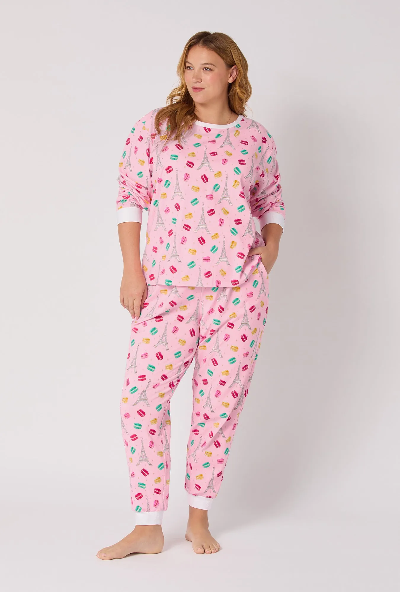 Eiffel For You Long Sleeve Pullover Crew And Jogger Stretch Jersey Pj Set sold by BedHead product image thumbnail 5
