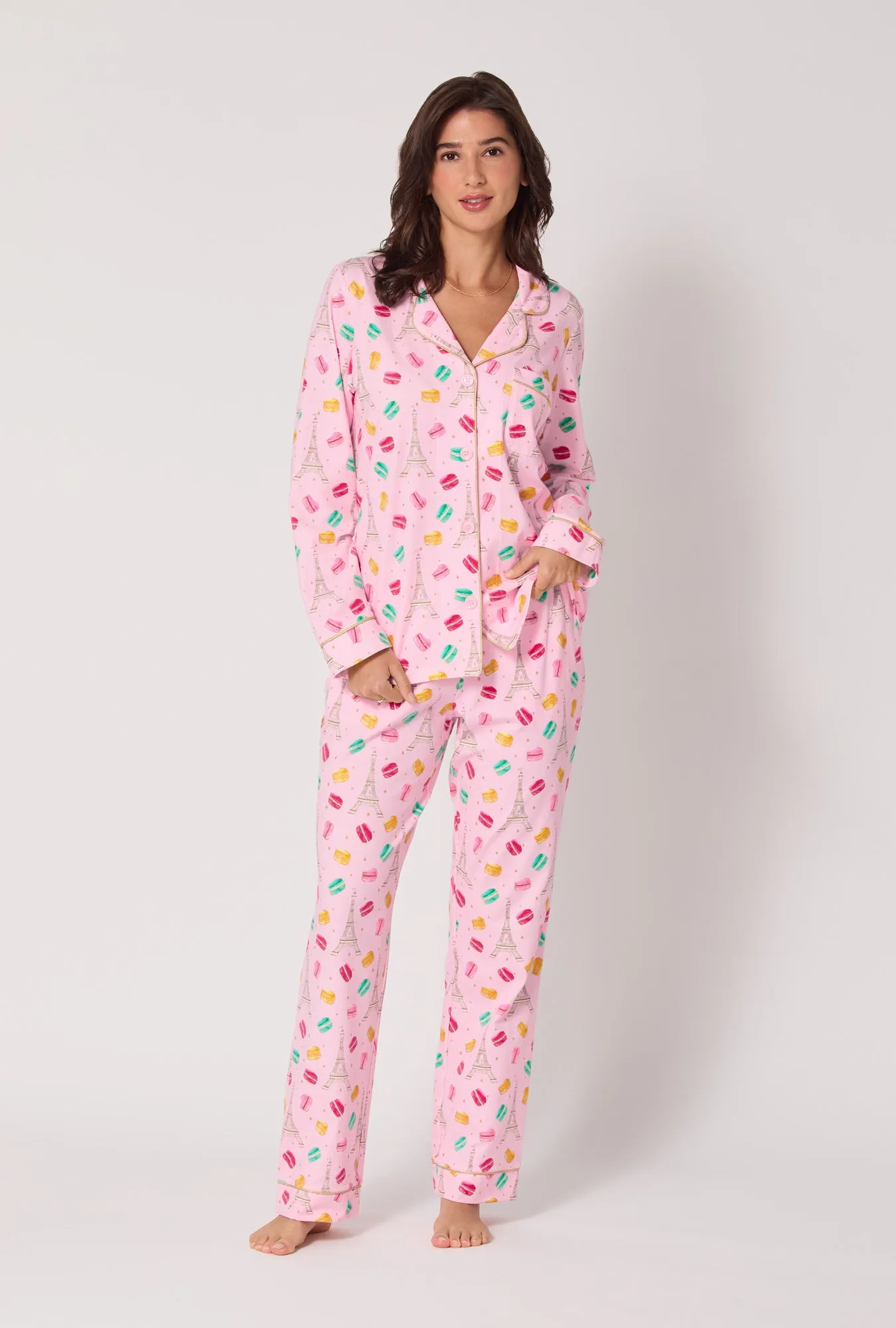 Eiffel For You Long Sleeve Classic Stretch Jersey Pj Set sold by BedHead