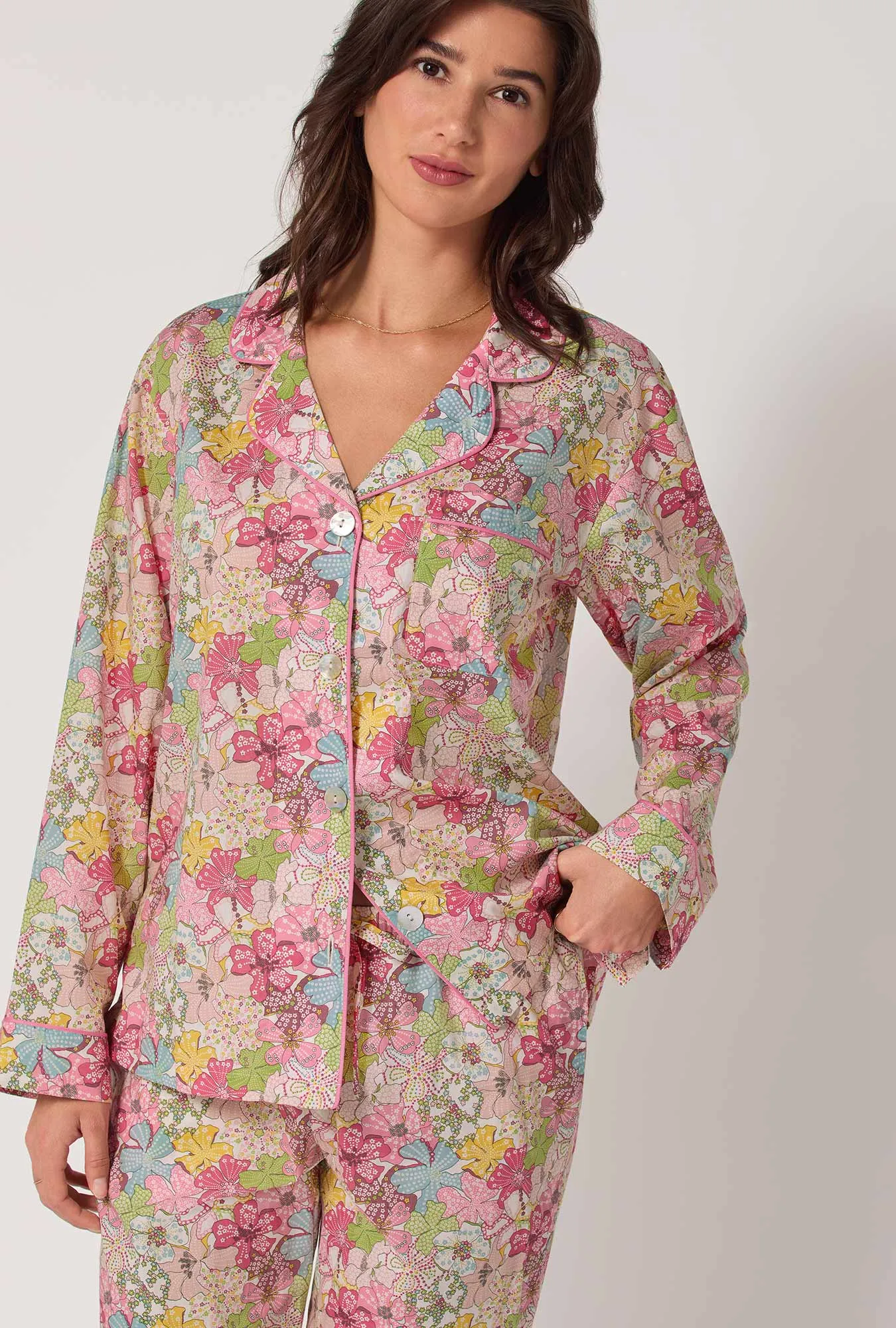 Mauvey Long Sleeve Classic Woven Tana Lawn® Pj Set Made With Liberty Fabric sold by BedHead product image thumbnail 4