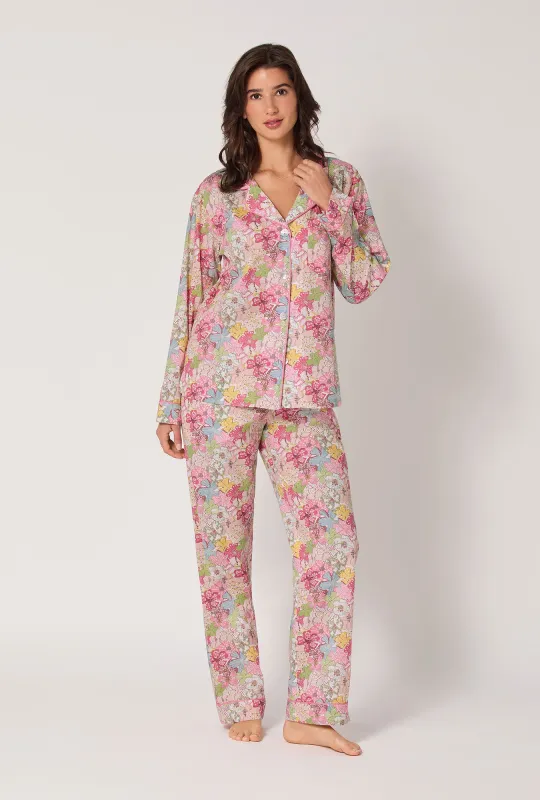 Mauvey Long Sleeve Classic Woven Tana Lawn® Pj Set Made With Liberty Fabric sold by BedHead
