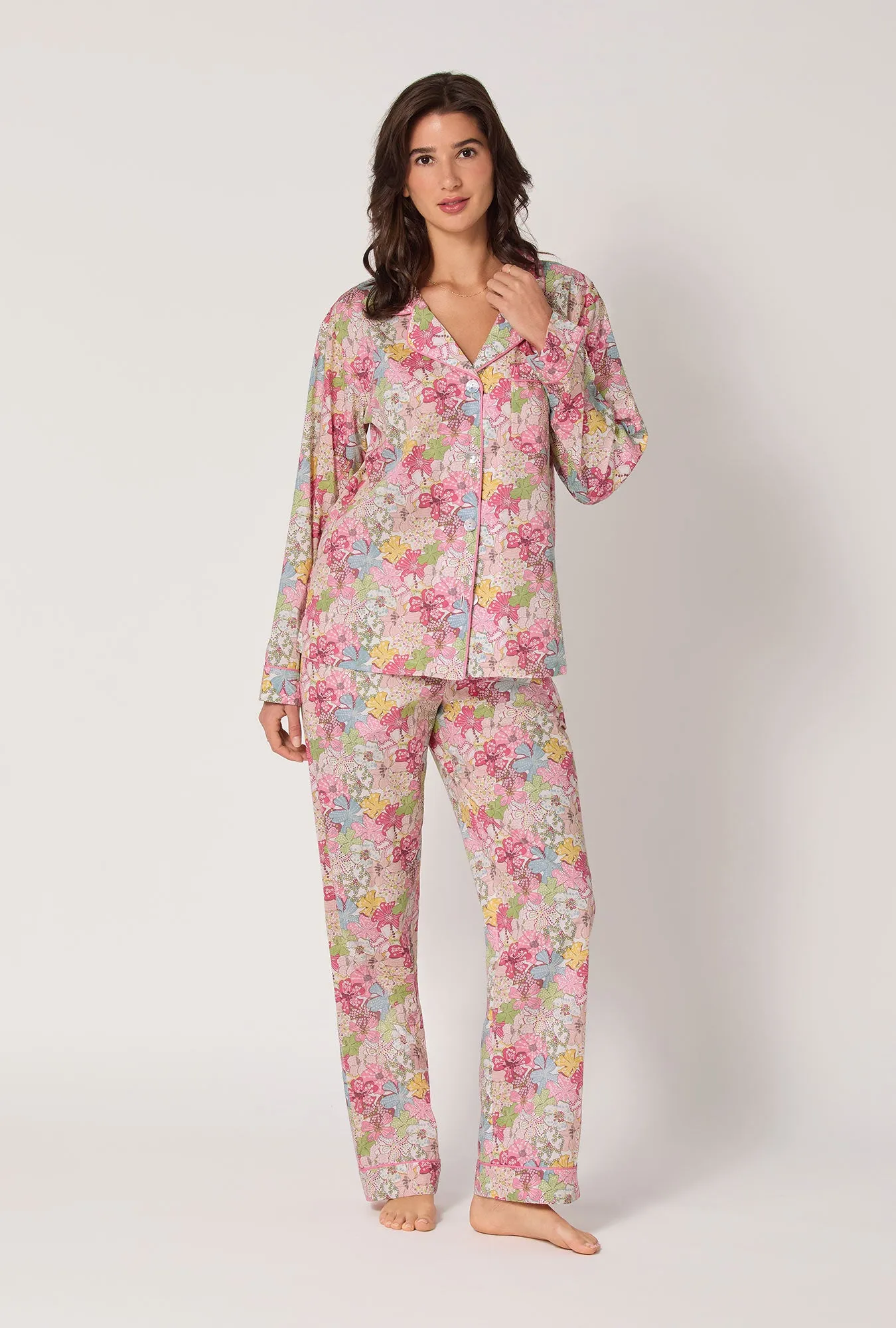 Mauvey Long Sleeve Classic Woven Tana Lawn® Pj Set Made With Liberty Fabric sold by BedHead