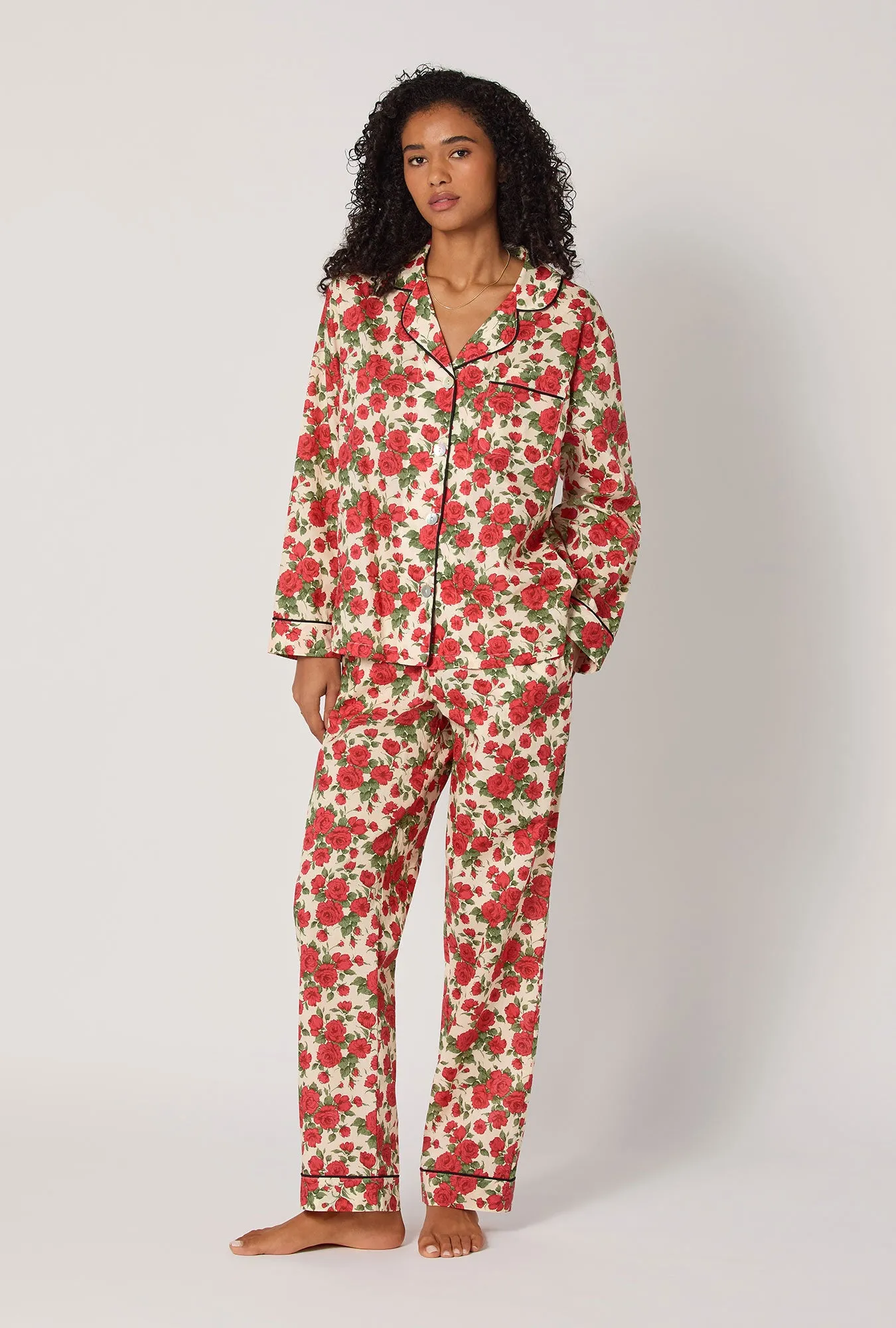 Carline Rose Long Sleeve Classic Woven Tana Lawn® Pj Set Made With Liberty Fabric sold by BedHead