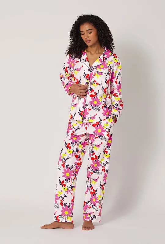 BedHead x Trina Turk Whimsical Floral Long Sleeve Classic Woven Cotton Poplin Pj Set sold by BedHead