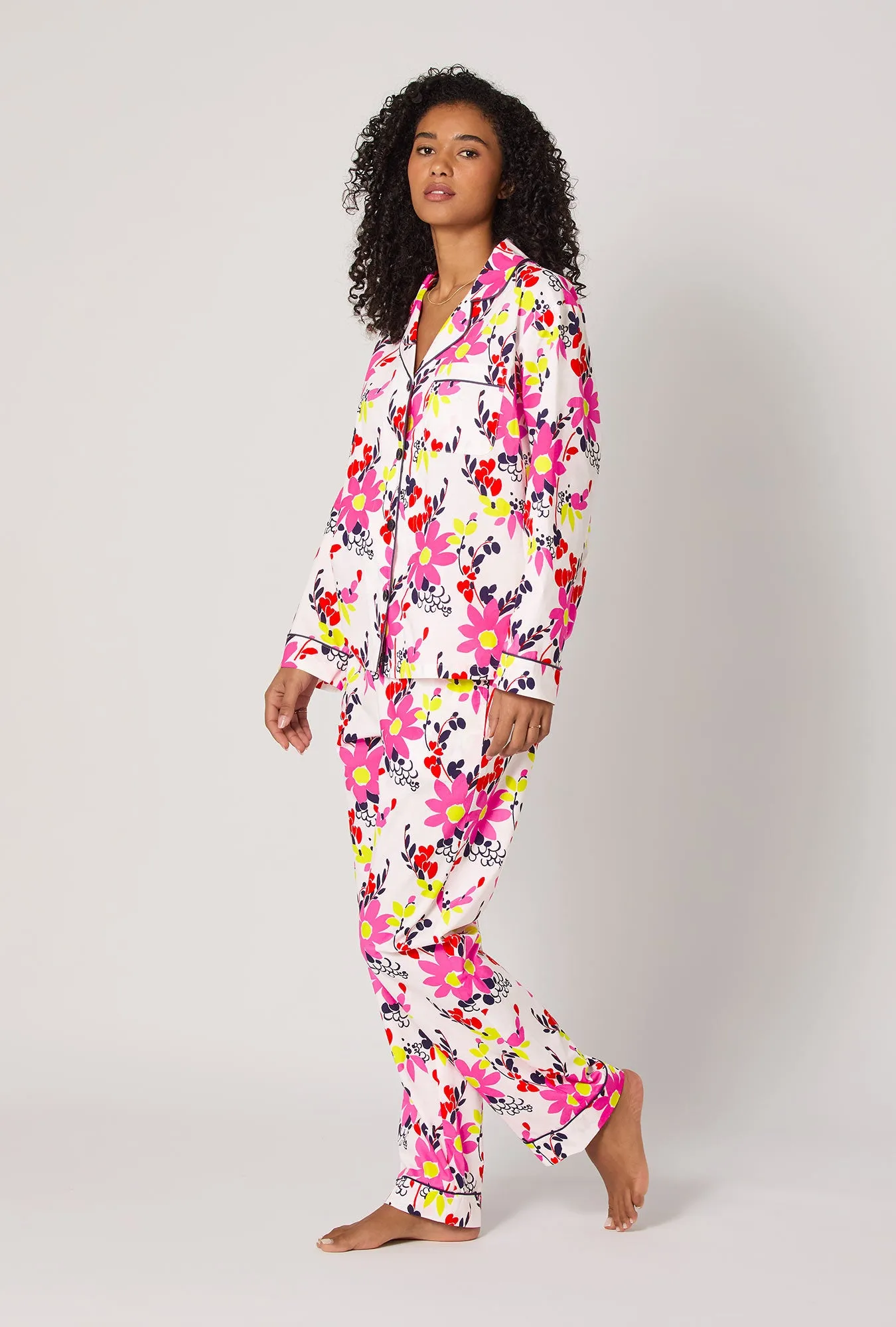 BedHead x Trina Turk Whimsical Floral Long Sleeve Classic Woven Cotton Poplin Pj Set sold by BedHead product image thumbnail 2
