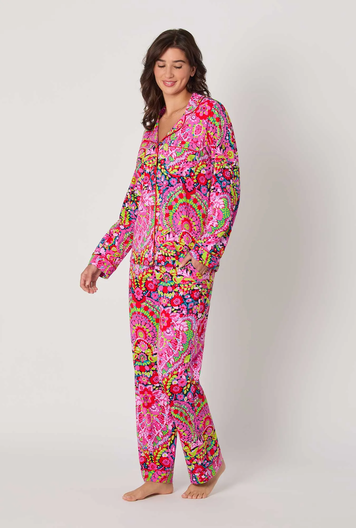 BedHead x Trina Turk Las Flores Long Sleeve Classic Stretch Jersey Pj Set sold by BedHead product image thumbnail 2