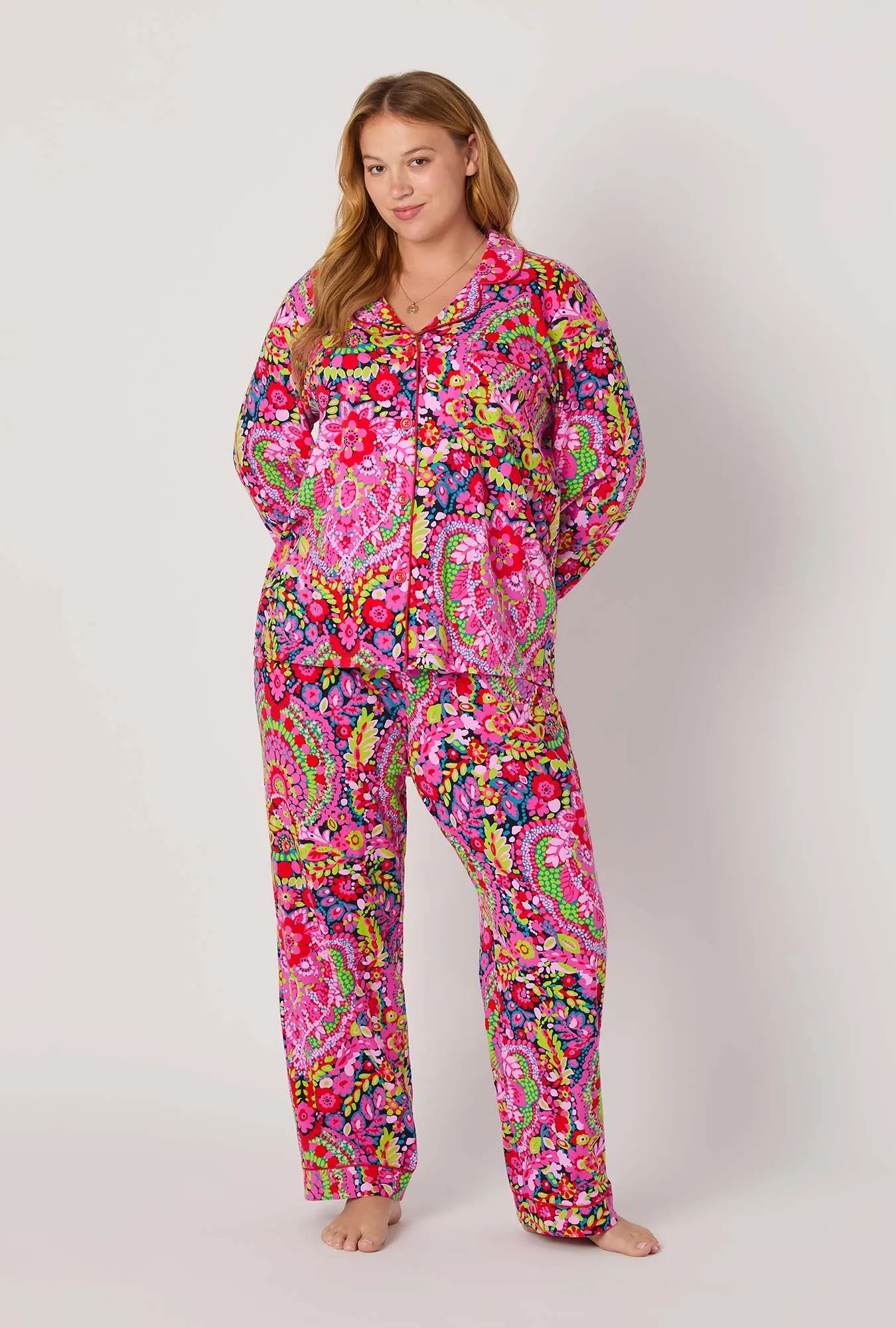 BedHead x Trina Turk Las Flores Long Sleeve Classic Stretch Jersey Pj Set sold by BedHead product image thumbnail 5